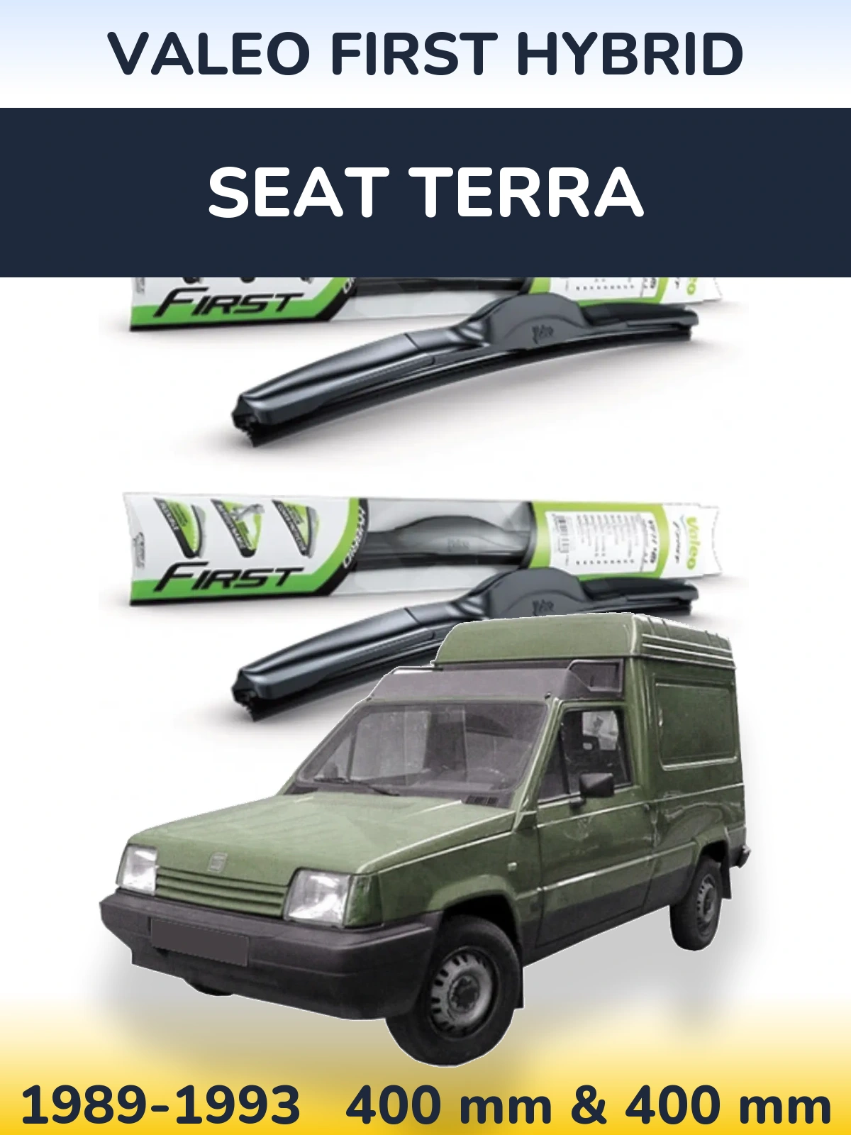 Комплект передних дворников Valeo First Hybrid 400 & 400 мм для SEAT Terra 1989-1993