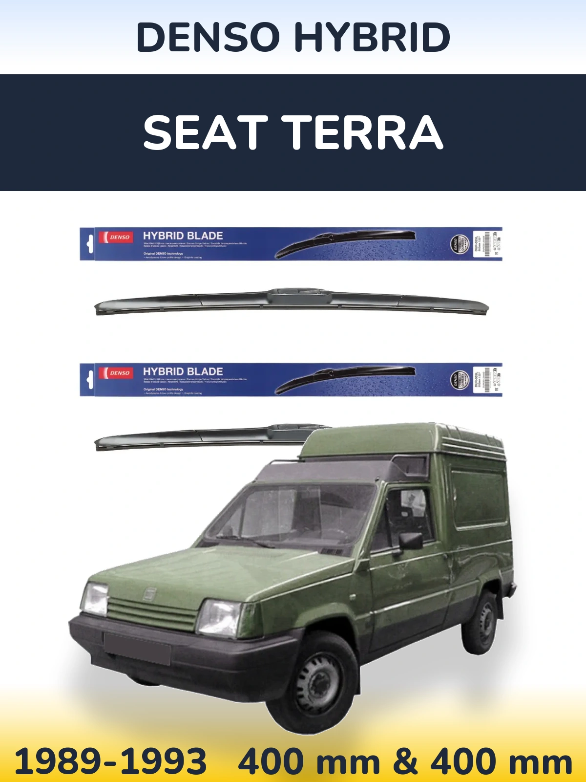 Комплект передних дворников Denso Hybrid 400 & 400 мм для SEAT Terra 1989-1993