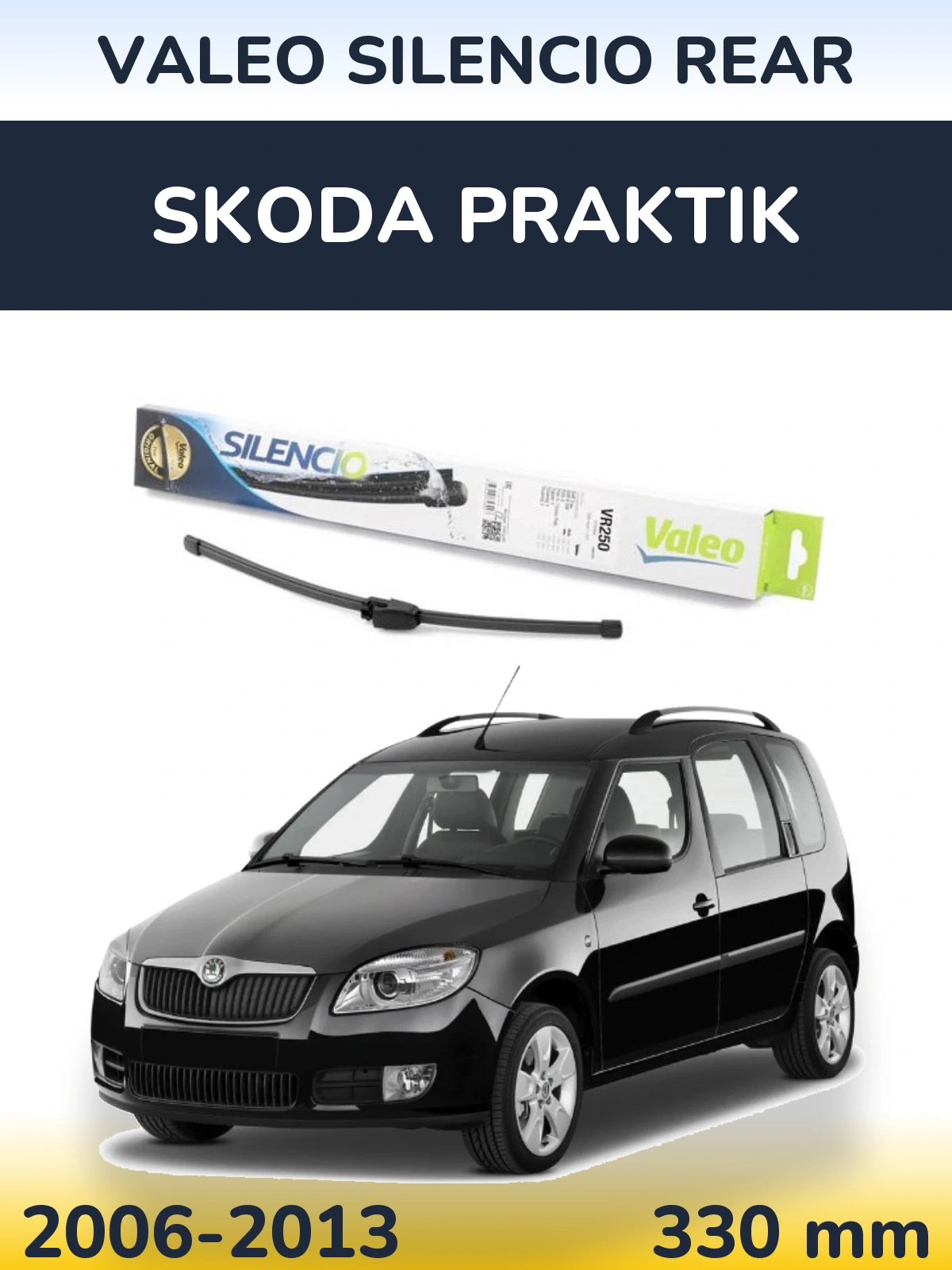 Rear wiper blade Valeo Silencio Rear 335 mm for Skoda Praktik 2006-2013