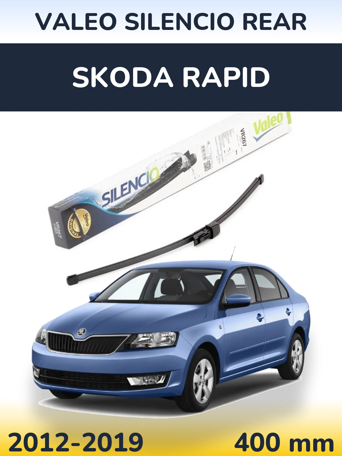 Задний дворник Valeo Silencio Rear 400 мм для Skoda Rapid 2012-2019