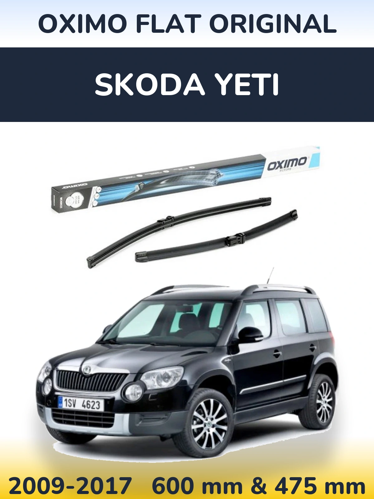 Komplet przednich wycieraczek Oximo Flat Original 600 & 475 mm do Skoda Yeti 2009-2017