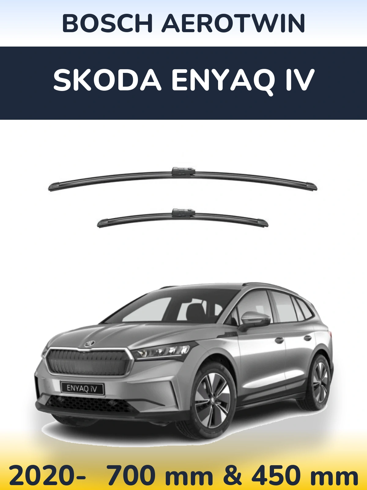 Front wiper blade set BOSCH AeroTwin 700 & 450 mm for Skoda Enyaq iV 2020-2026