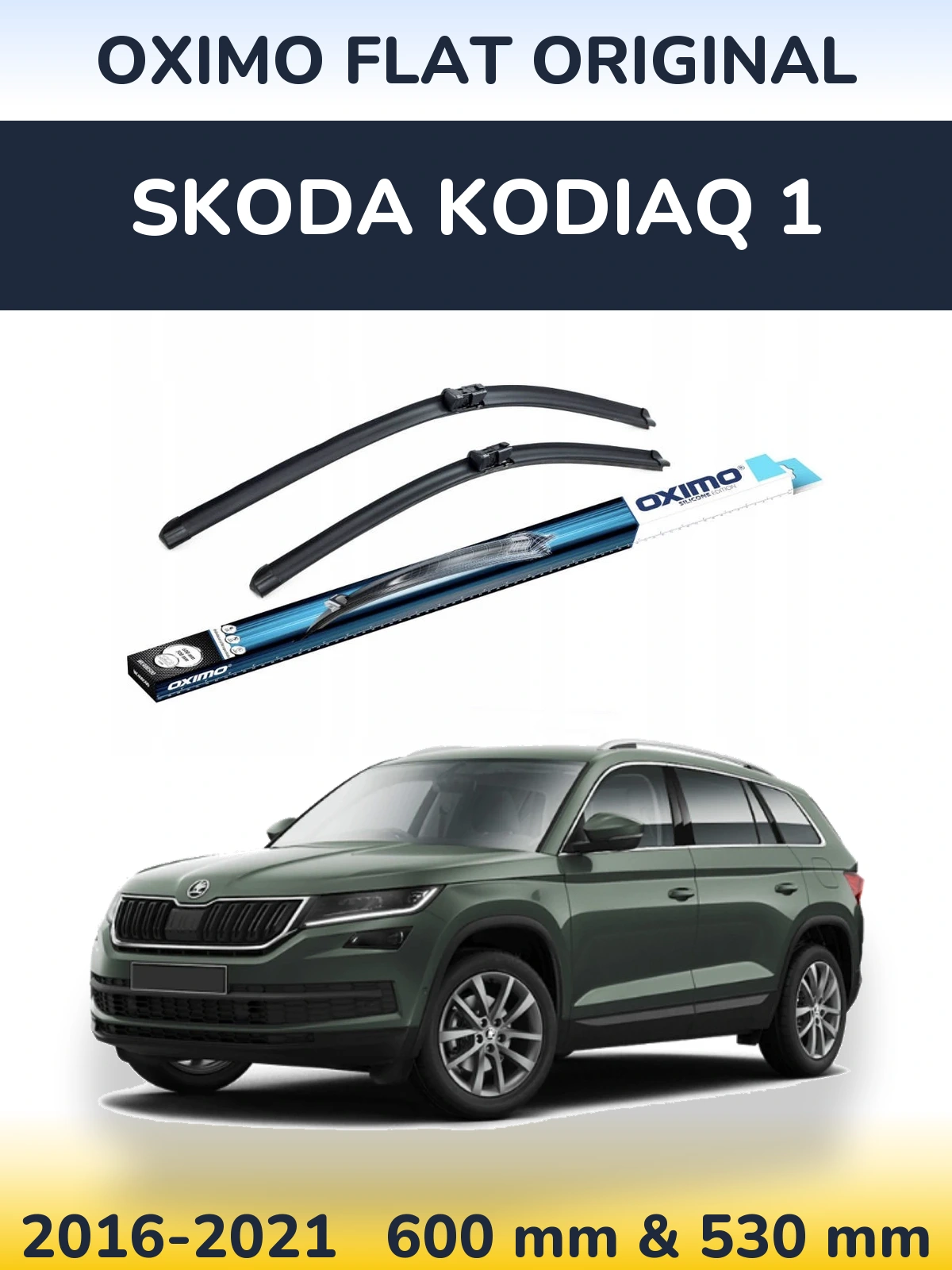 Komplet przednich wycieraczek Oximo Flat Original 600 & 530 mm do Skoda Kodiaq 1 2016-2021