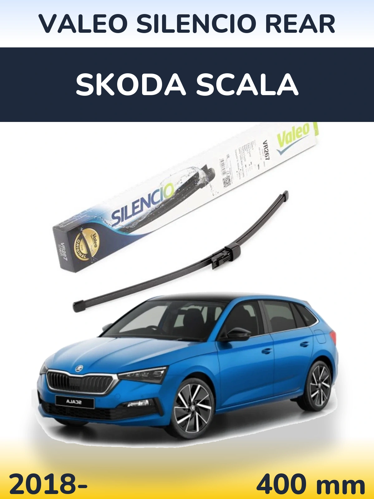 Задний дворник Valeo Silencio Rear 400 мм для Skoda Scala 2018-2026