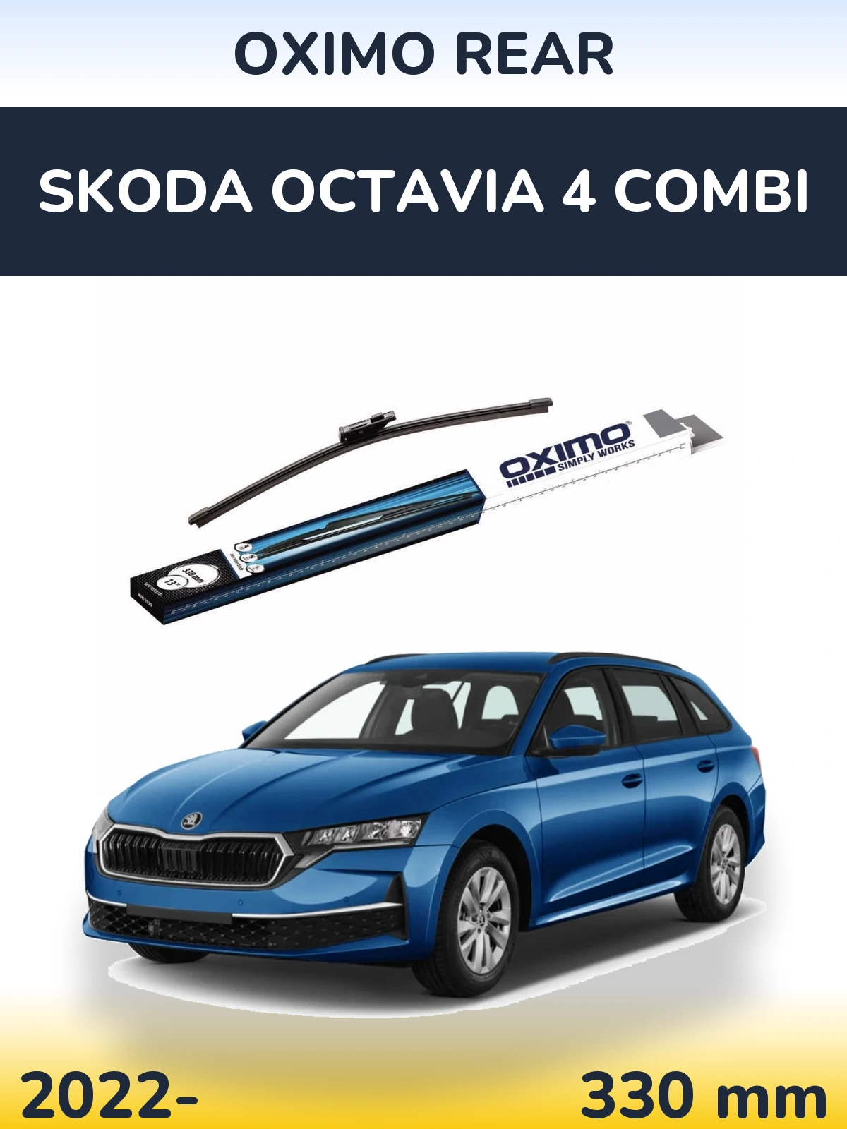Rear wiper blade Oximo Rear 330 mm for Skoda Octavia 4 Combi 2022-2026