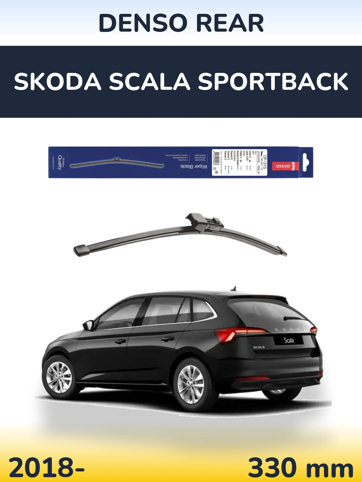 Tylna wycieraczka Denso Rear 335 mm do Skoda Scala Sportback 2018-2026
