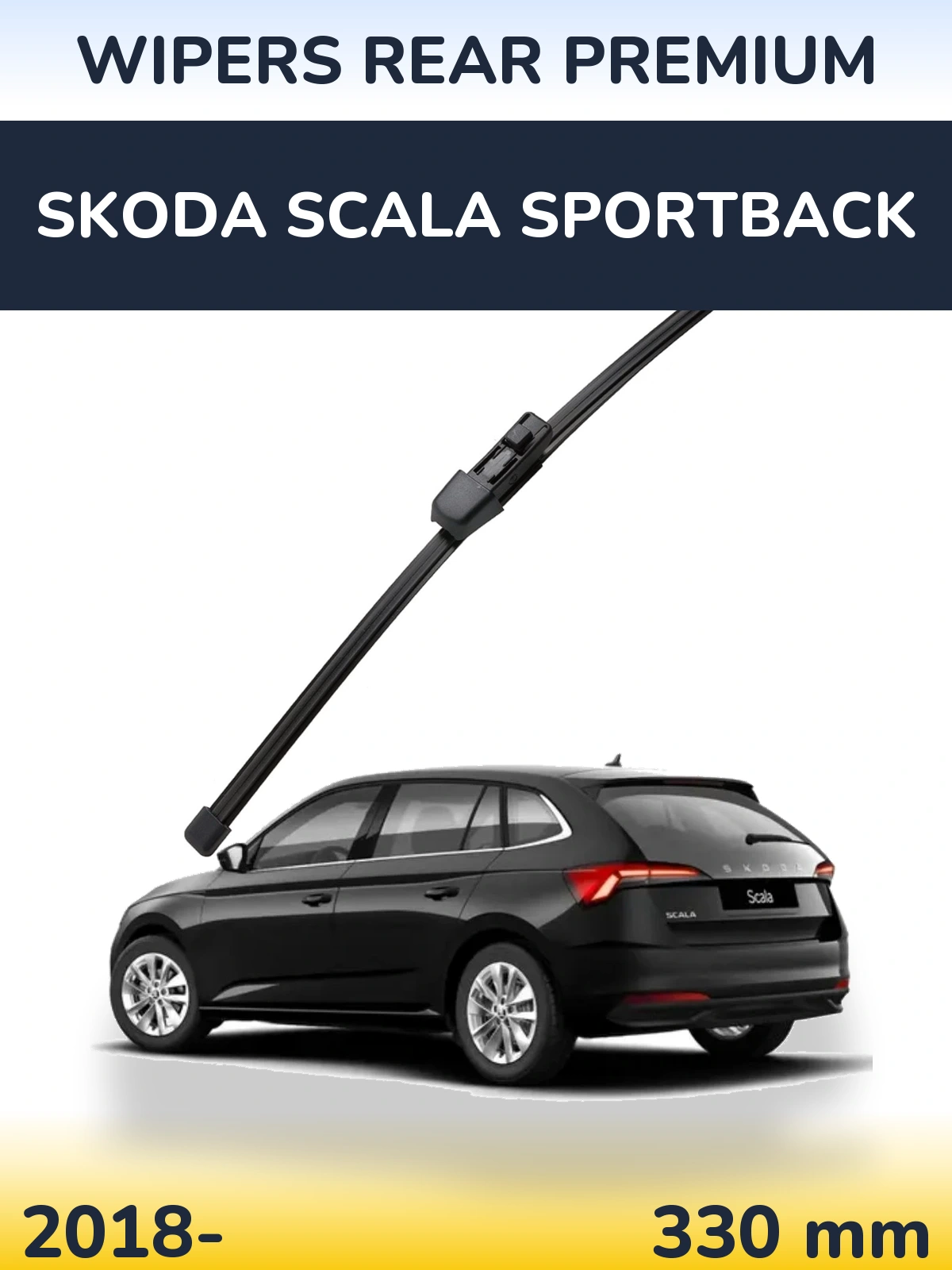 Rear wiper blade WIPERS REAR PREMIUM 330 mm for Skoda Scala Sportback 2018-2026