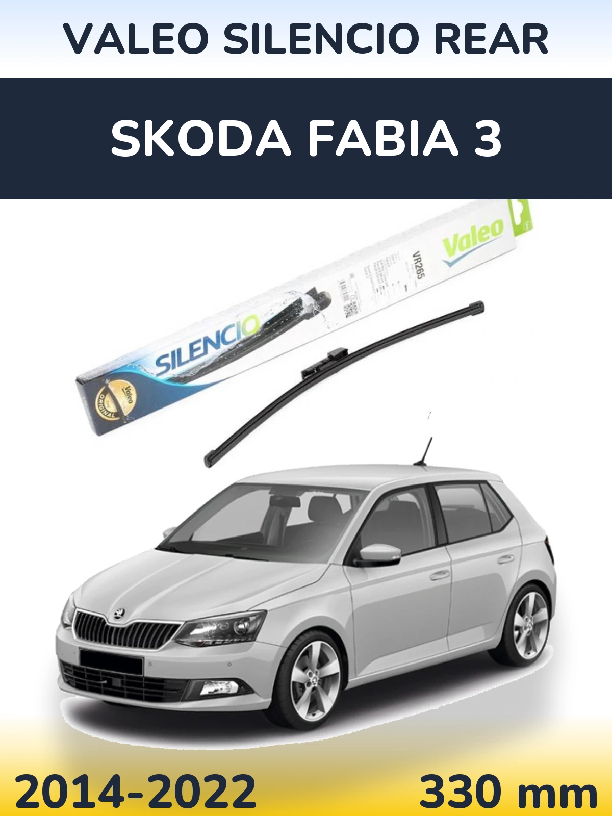 Rear wiper blade Valeo Silencio Rear 335 mm for Skoda Fabia 3 2014-2022