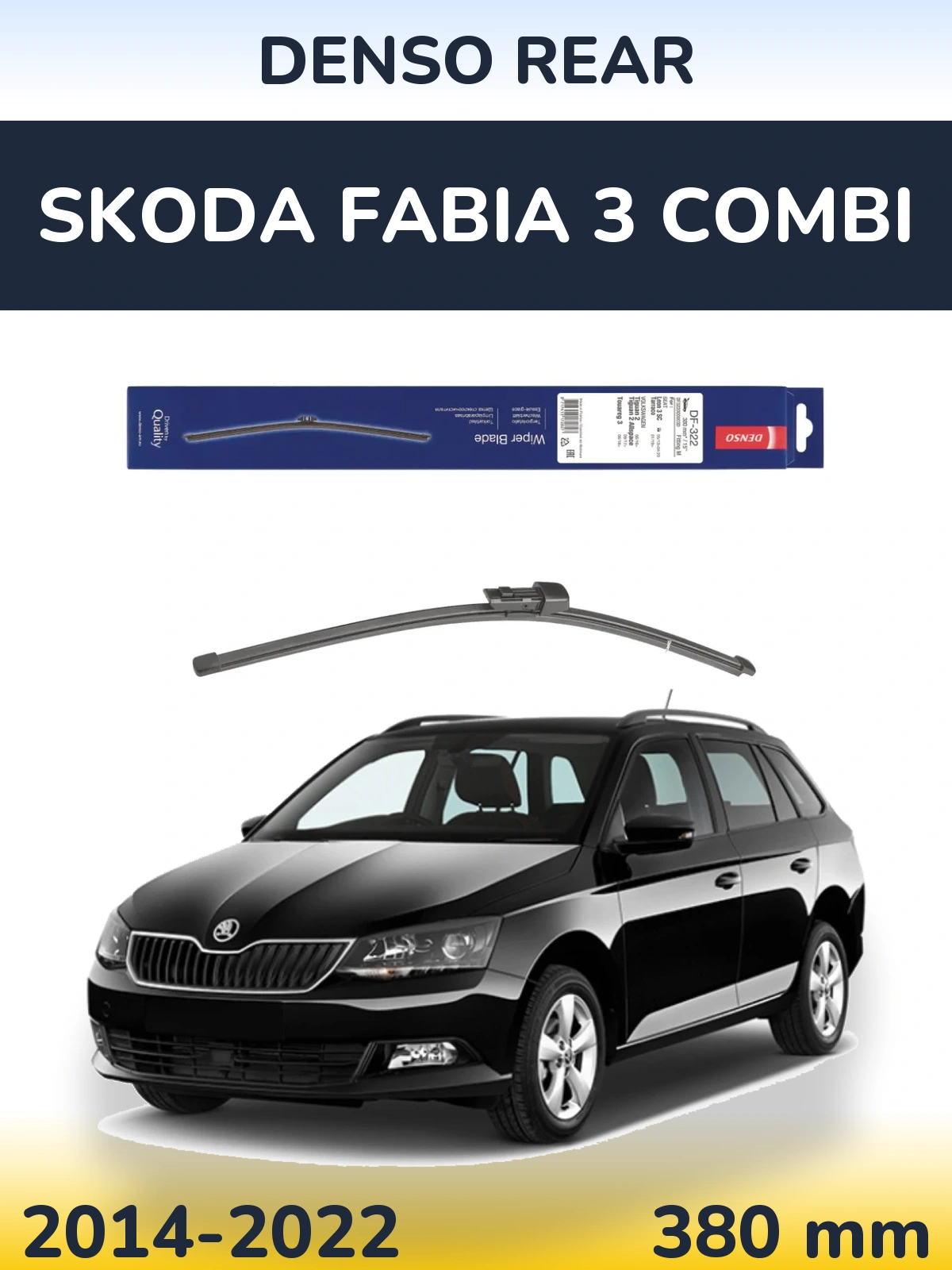 Tylna wycieraczka Denso Rear 380 mm do Skoda Fabia 3 Combi 2014-2022
