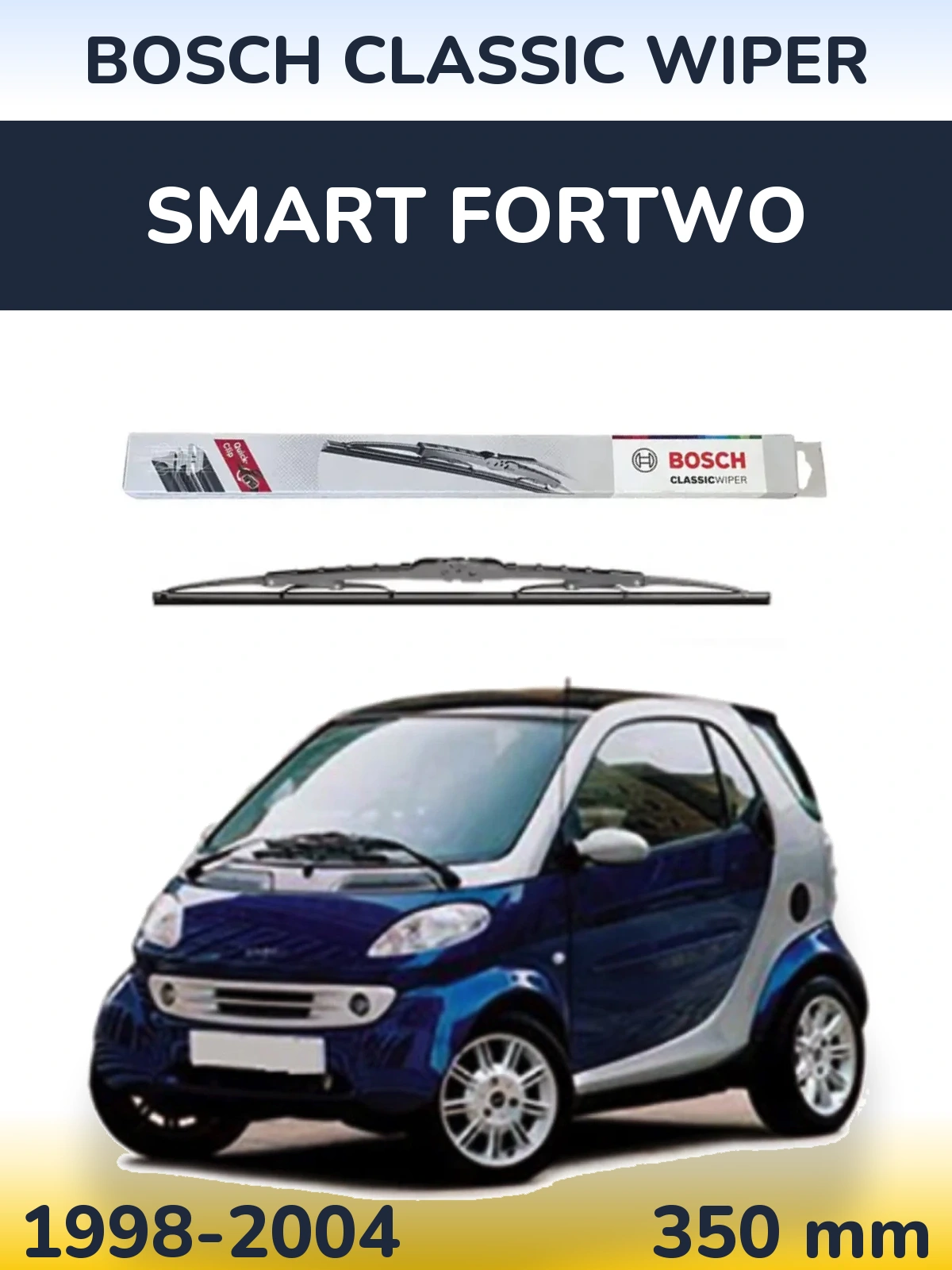 Задний дворник BOSCH Classic Wiper 340 мм для Smart Fortwo 1998-2004