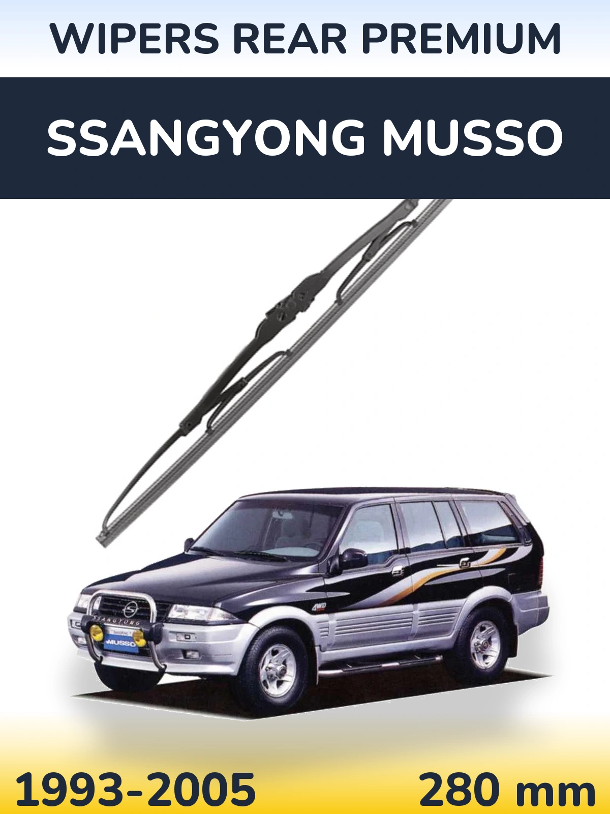 Tylna wycieraczka WIPERS REAR PREMIUM 280 mm do SsangYong Musso 1993-2005