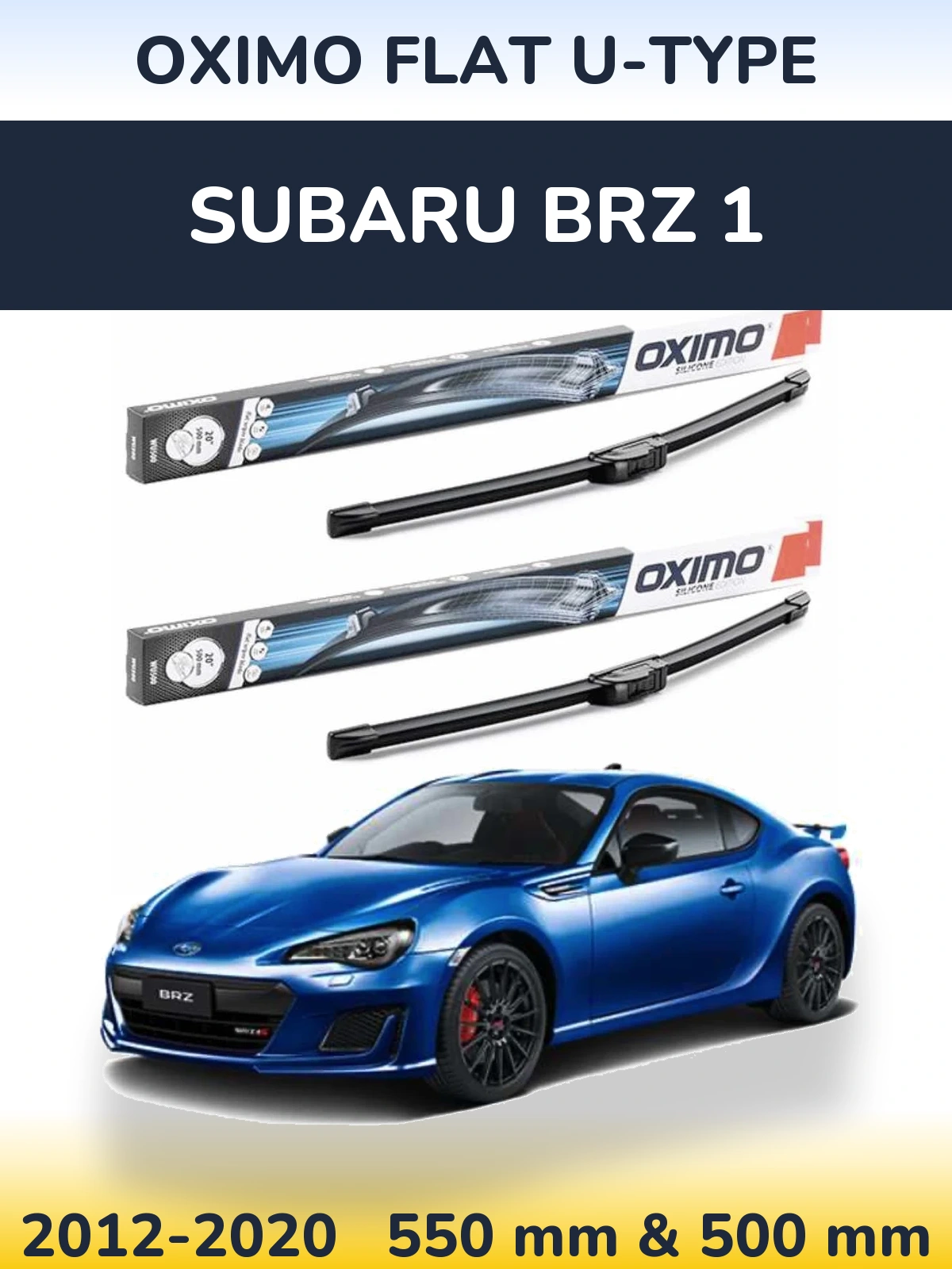 Komplet przednich wycieraczek Oximo Flat U-type 550 & 500 mm do Subaru BRZ 1 2012-2020