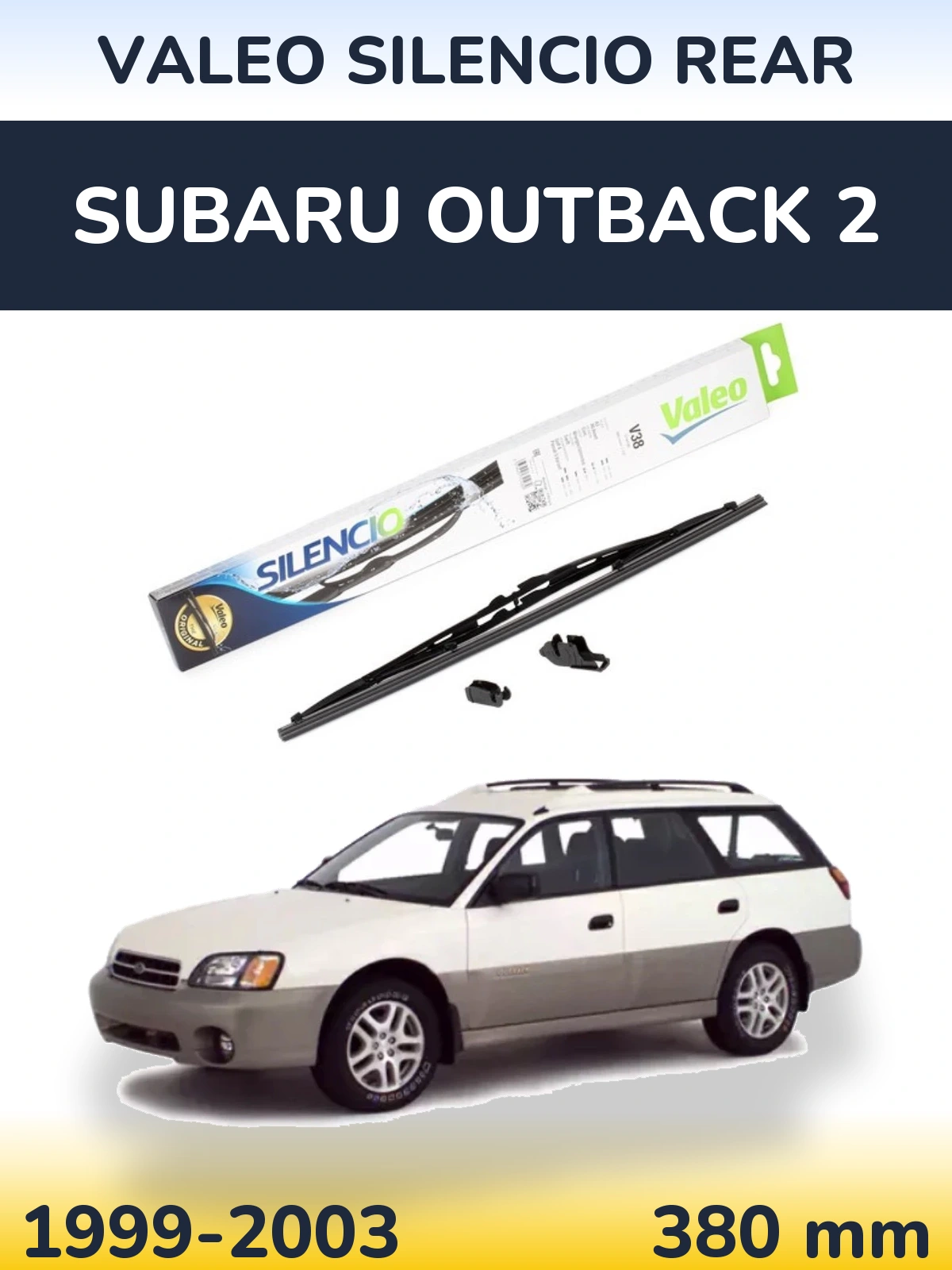 Rear wiper blade Valeo Silencio Rear 380 mm for Subaru Outback 2 1999-2003