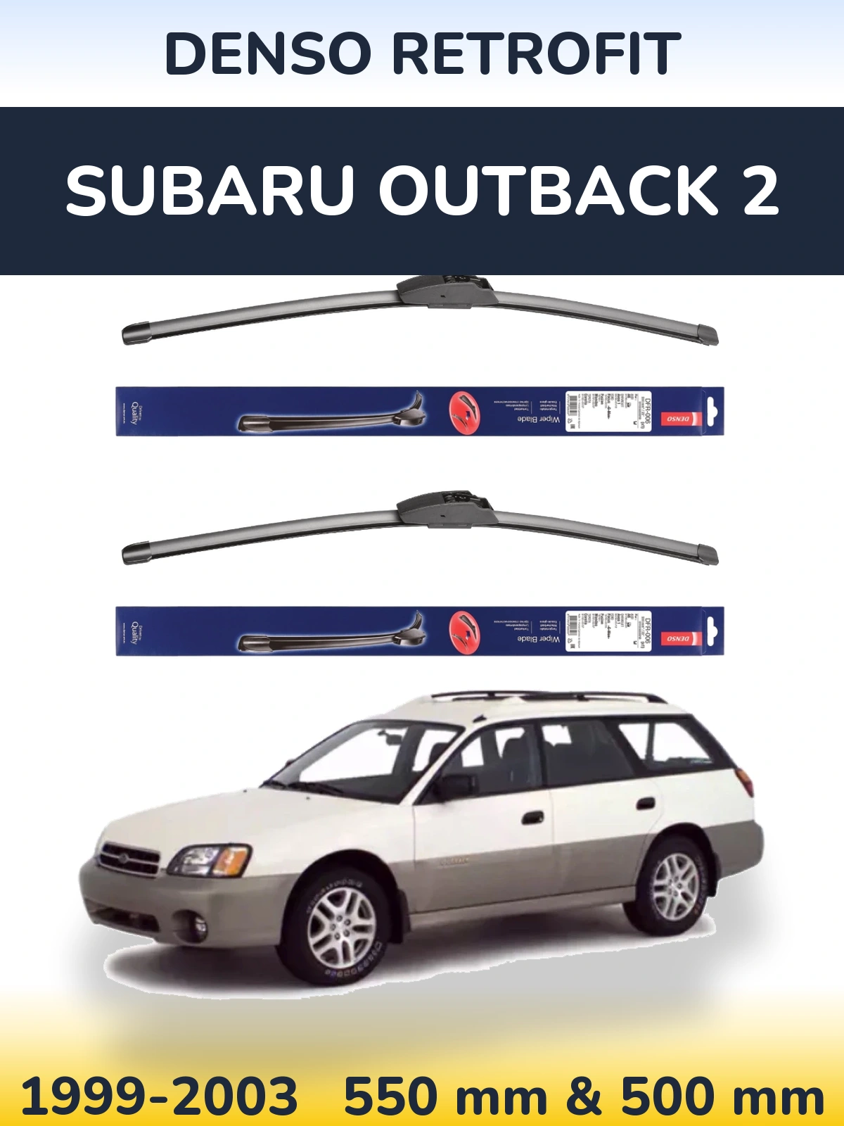 Комплект передних дворников Denso Retrofit 550 & 500 мм для Subaru Outback 2 1999-2003