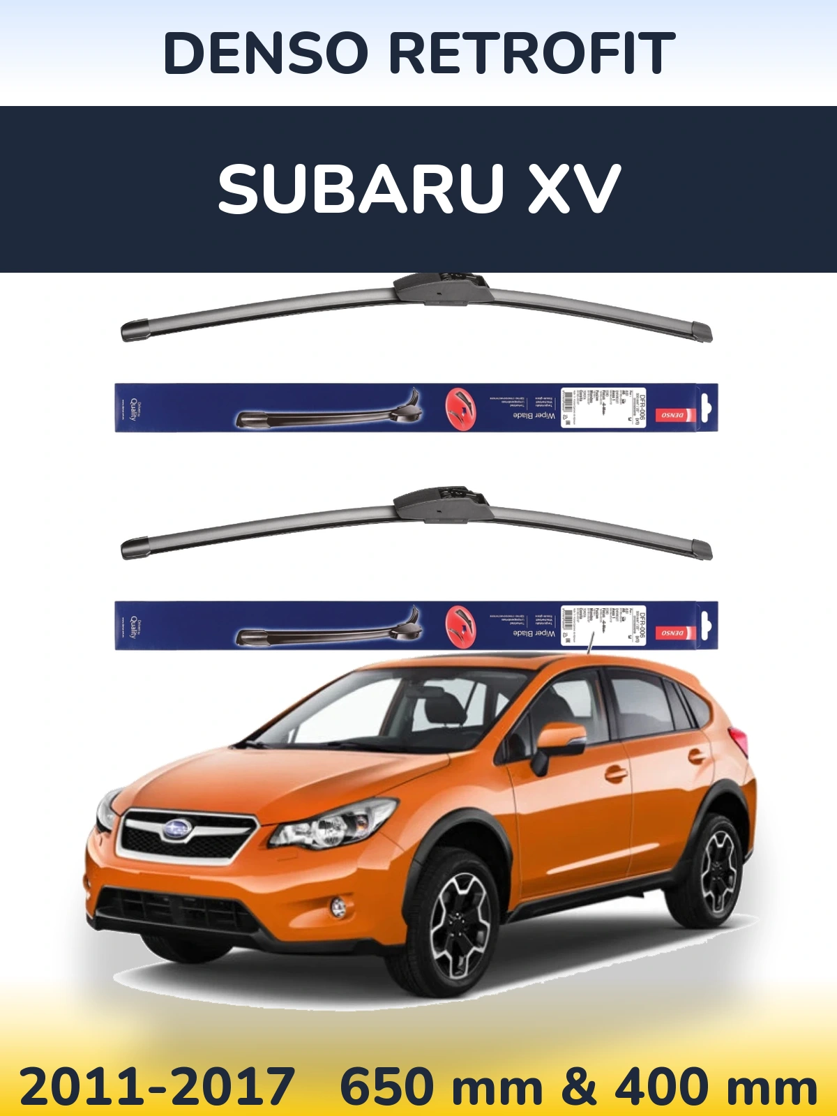 Комплект передних дворников Denso Retrofit 650 & 400 мм для Subaru XV 2011-2017
