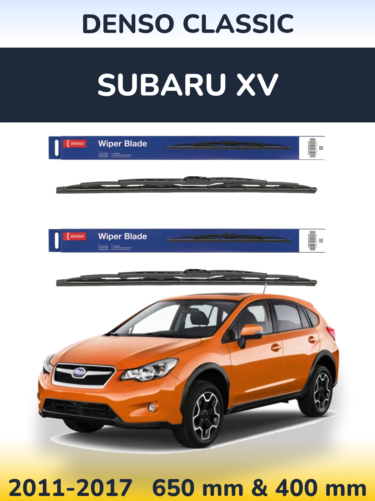 Komplet przednich wycieraczek Denso Classic 650 & 400 mm do Subaru XV 2011-2017