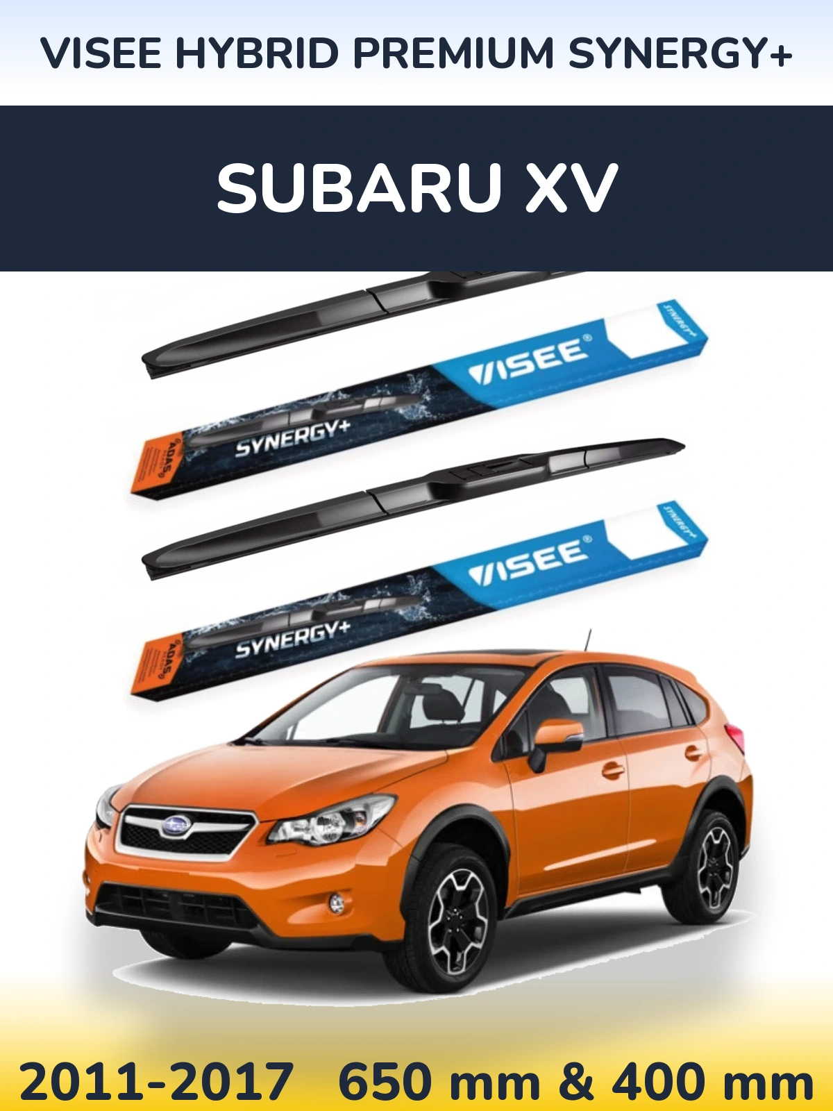 Комплект передних дворников VISEE HYBRID PREMIUM SYNERGY+ 650 & 400 мм для Subaru XV 2011-2017