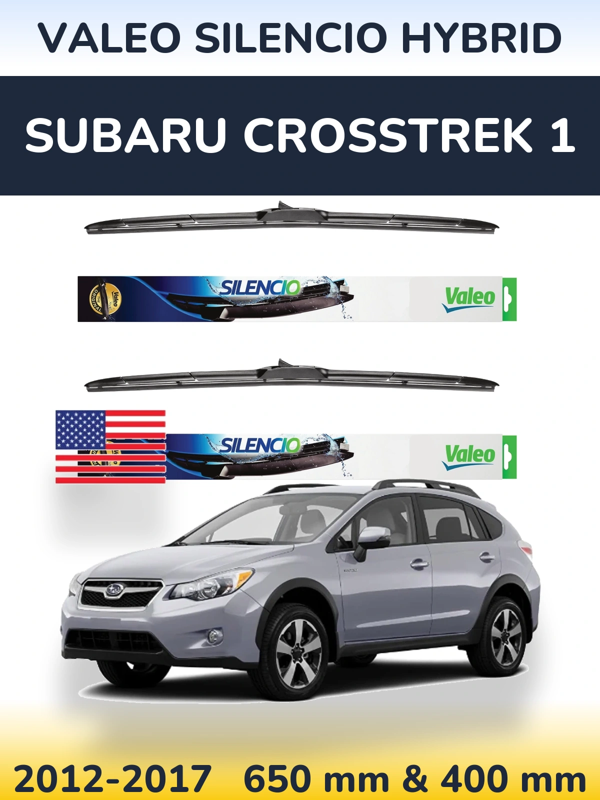 Комплект передних дворников Valeo Silencio Hybrid 650 & 400 мм для Subaru Crosstrek 1 2012-2017