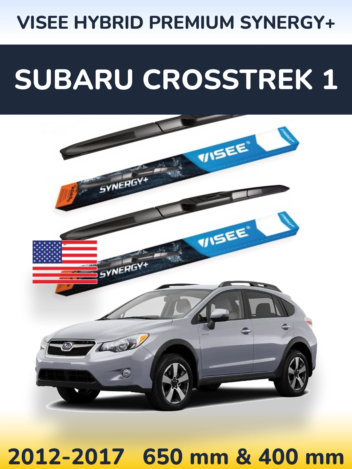 Komplet przednich wycieraczek VISEE HYBRID PREMIUM SYNERGY+ 650 & 400 mm do Subaru Crosstrek 1 2012-2017