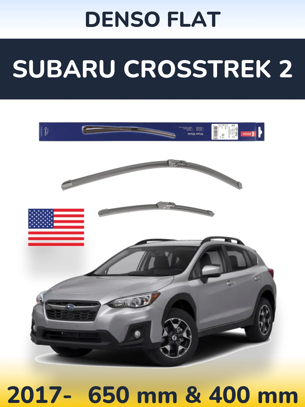 Komplet przednich wycieraczek Denso Flat 650 & 400 mm do Subaru Crosstrek 2 2017-2026