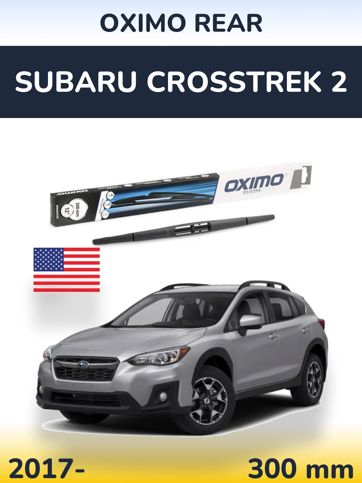 Rear wiper blade Oximo Rear 300 mm for Subaru Crosstrek 2 2017-2026