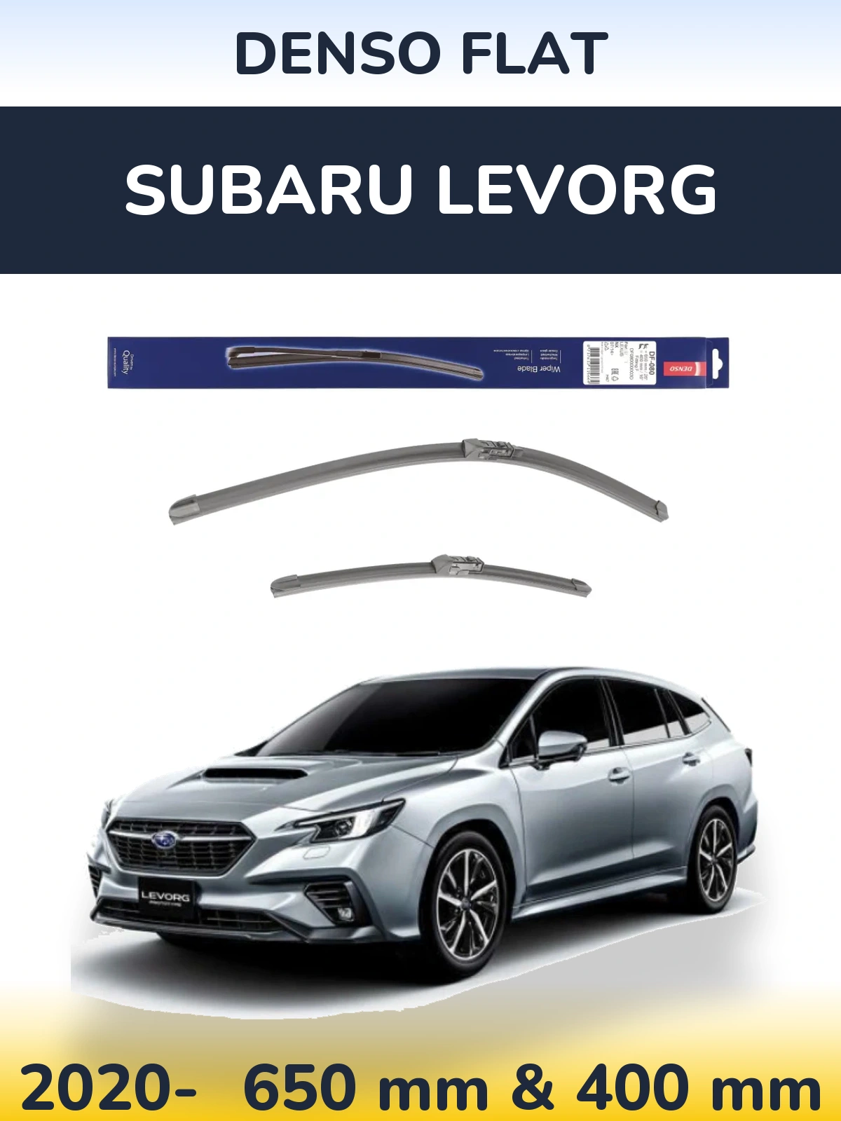 Komplet przednich wycieraczek Denso Flat 650 & 400 mm do Subaru Levorg 2020-2026