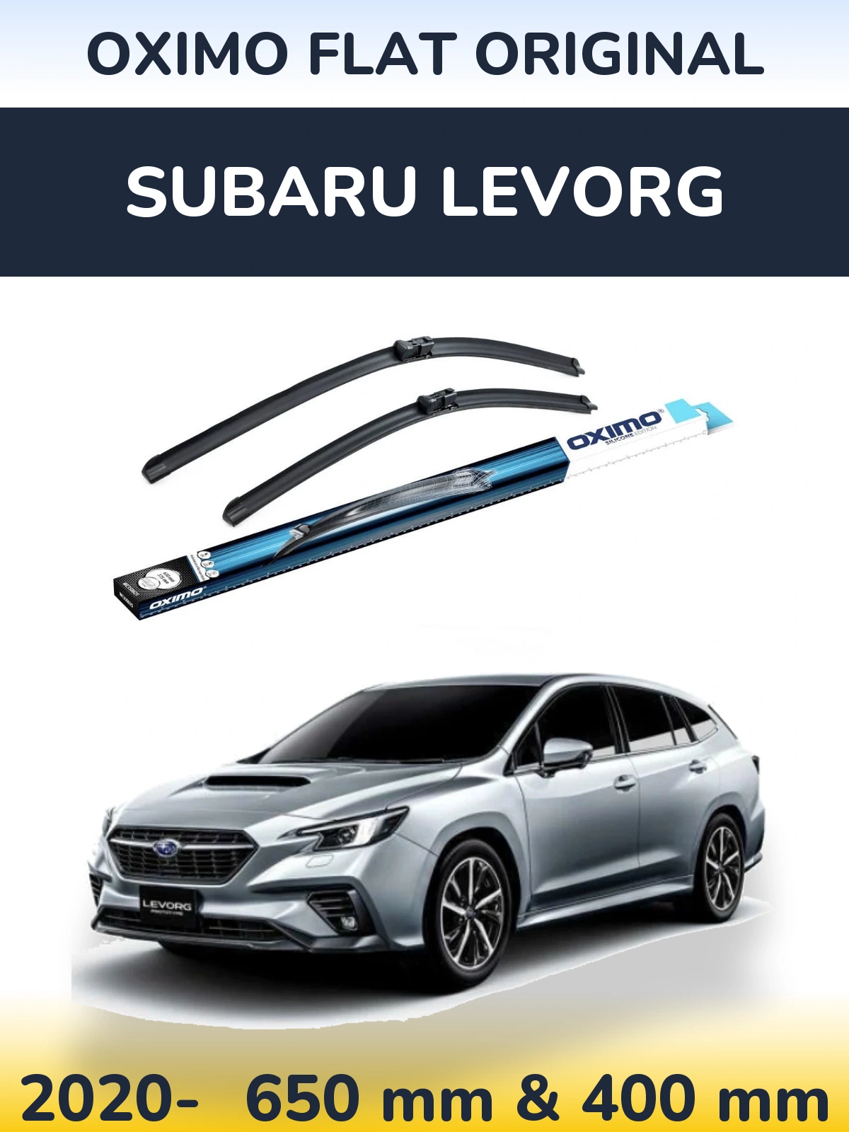 Комплект передних дворников Oximo Flat Original 650 & 400 мм для Subaru Levorg 2020-2026