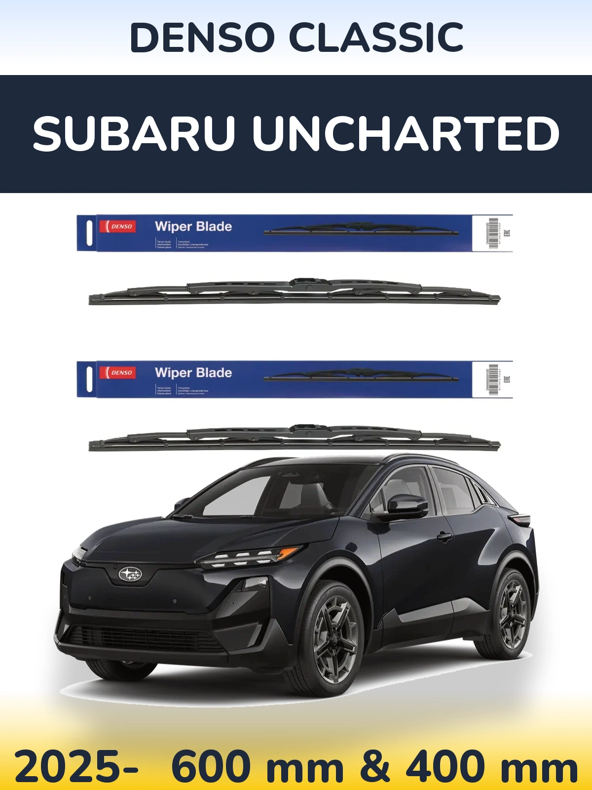Komplet przednich wycieraczek Denso Classic 600 & 400 mm do Subaru Uncharted 2025-2026