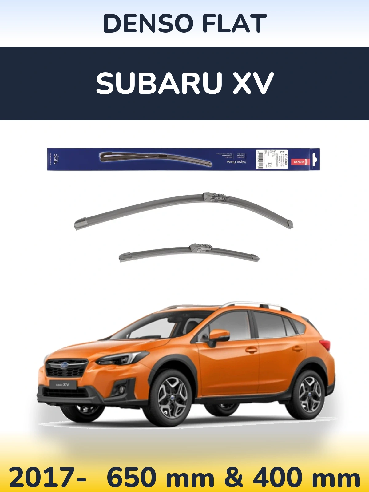Komplet przednich wycieraczek Denso Flat 650 & 400 mm do Subaru XV 2017-2026