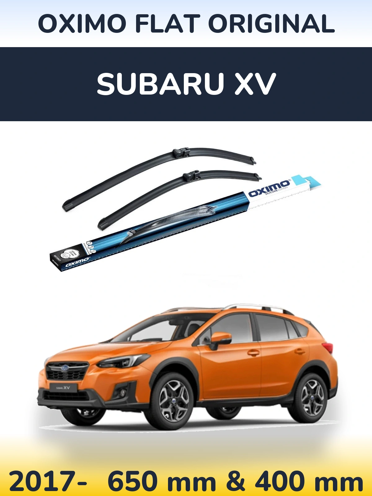 Комплект передніх щіток Oximo Flat Original 650 & 400 мм для Subaru XV 2017-2026