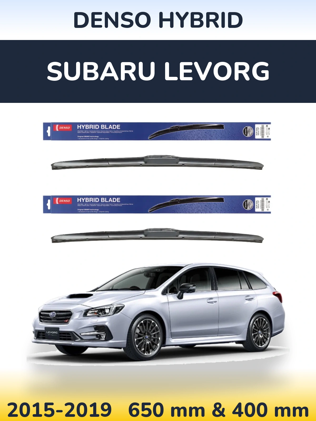 Komplet przednich wycieraczek Denso Hybrid 650 & 400 mm do Subaru Levorg 2015-2019