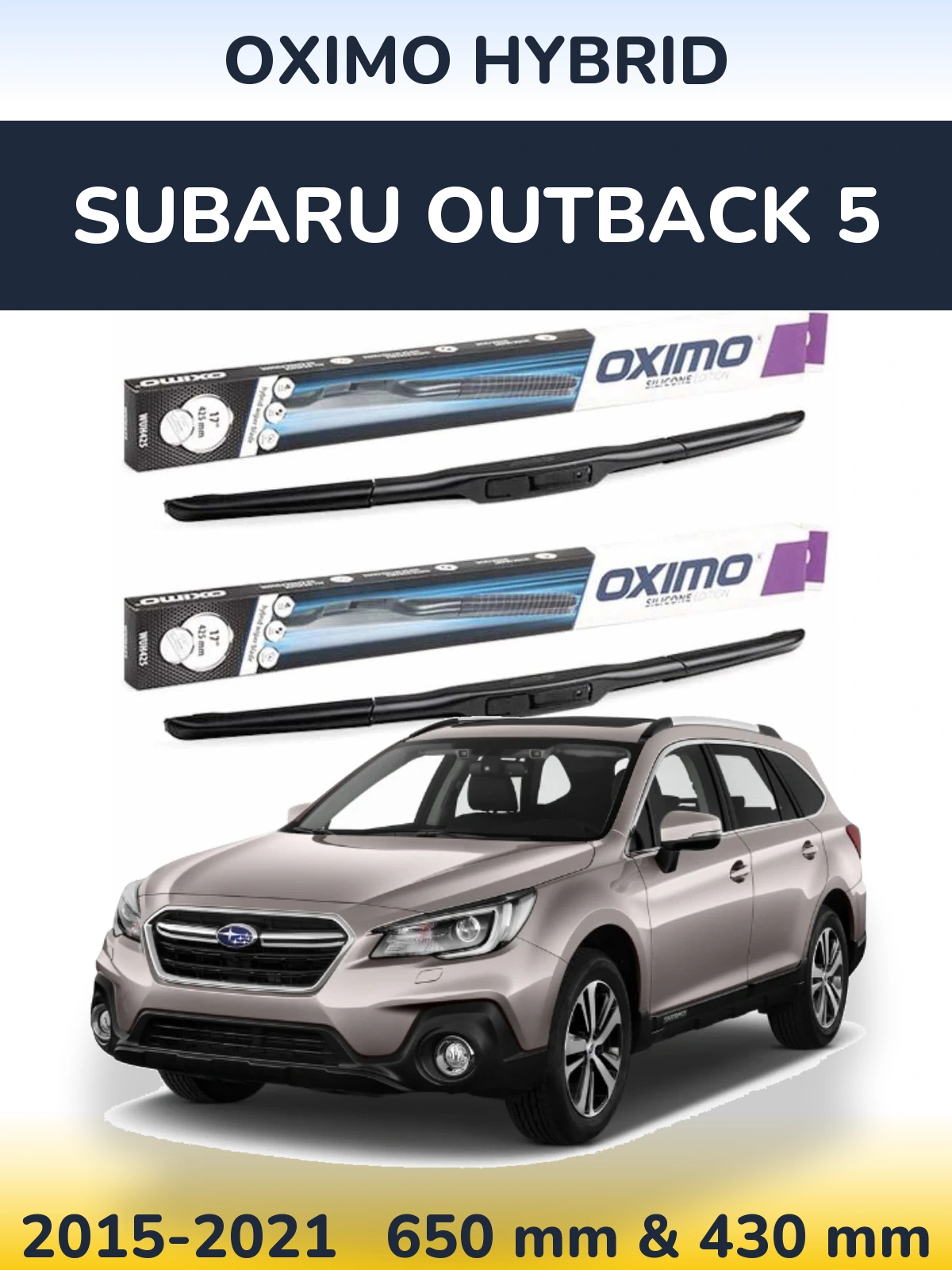 Komplet przednich wycieraczek Oximo Hybrid 650 & 430 mm do Subaru Outback 5 2015-2021