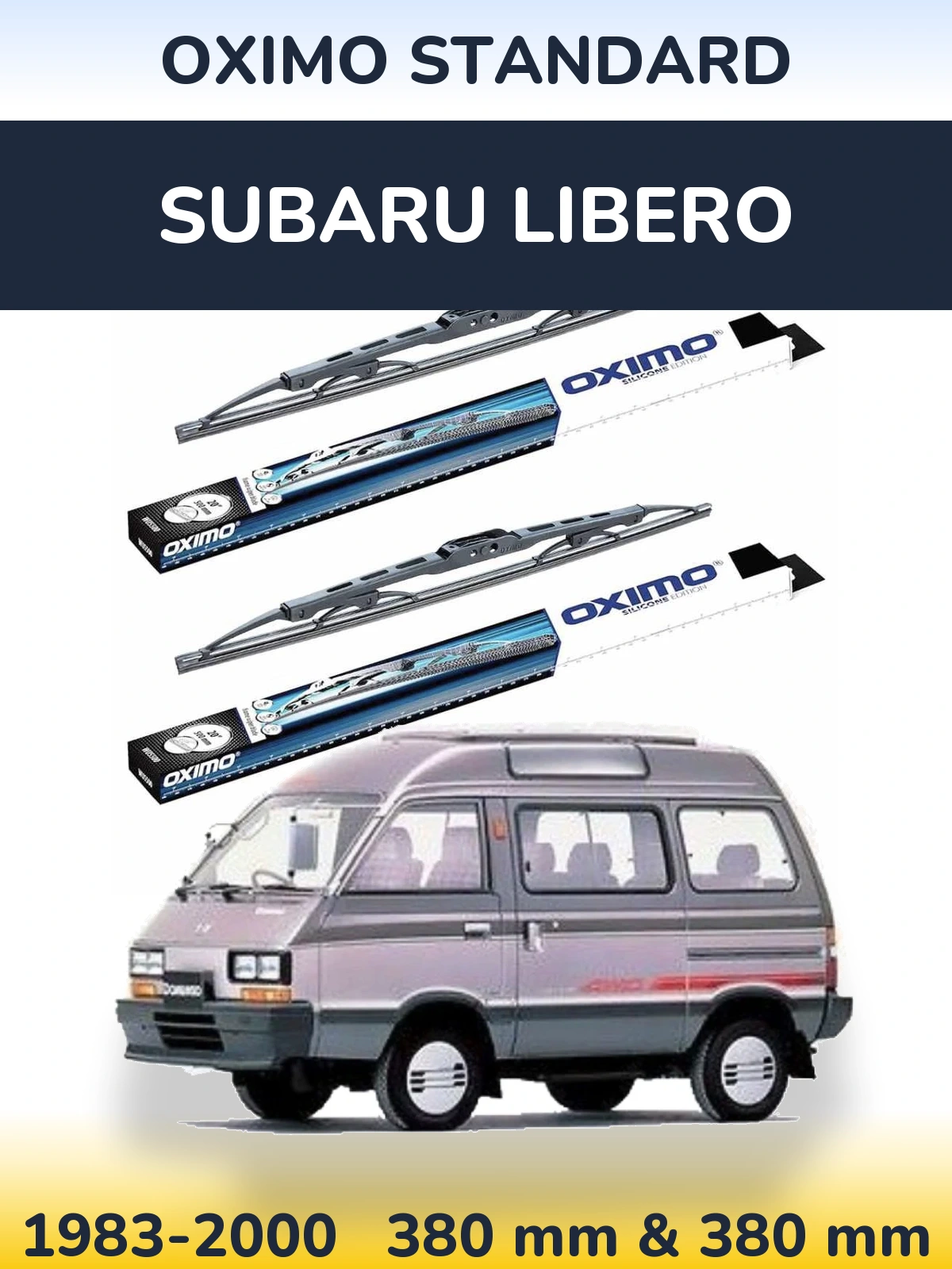 Комплект передних дворников Oximo Standard 375 & 375 мм для Subaru Libero 1983-2000