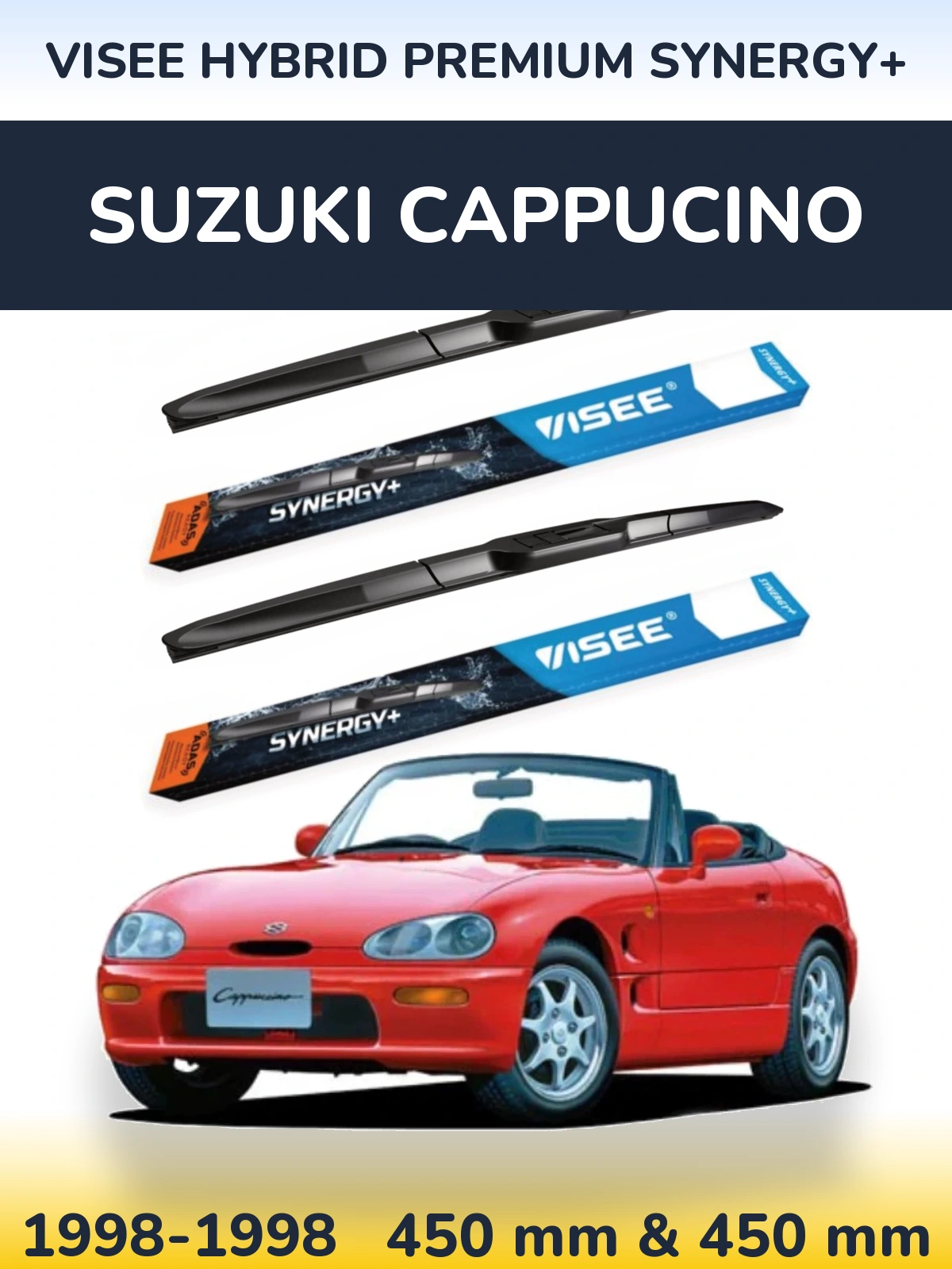 Комплект передних дворников VISEE HYBRID PREMIUM SYNERGY+ 450 & 450 мм для Suzuki Cappucino 1998-1998