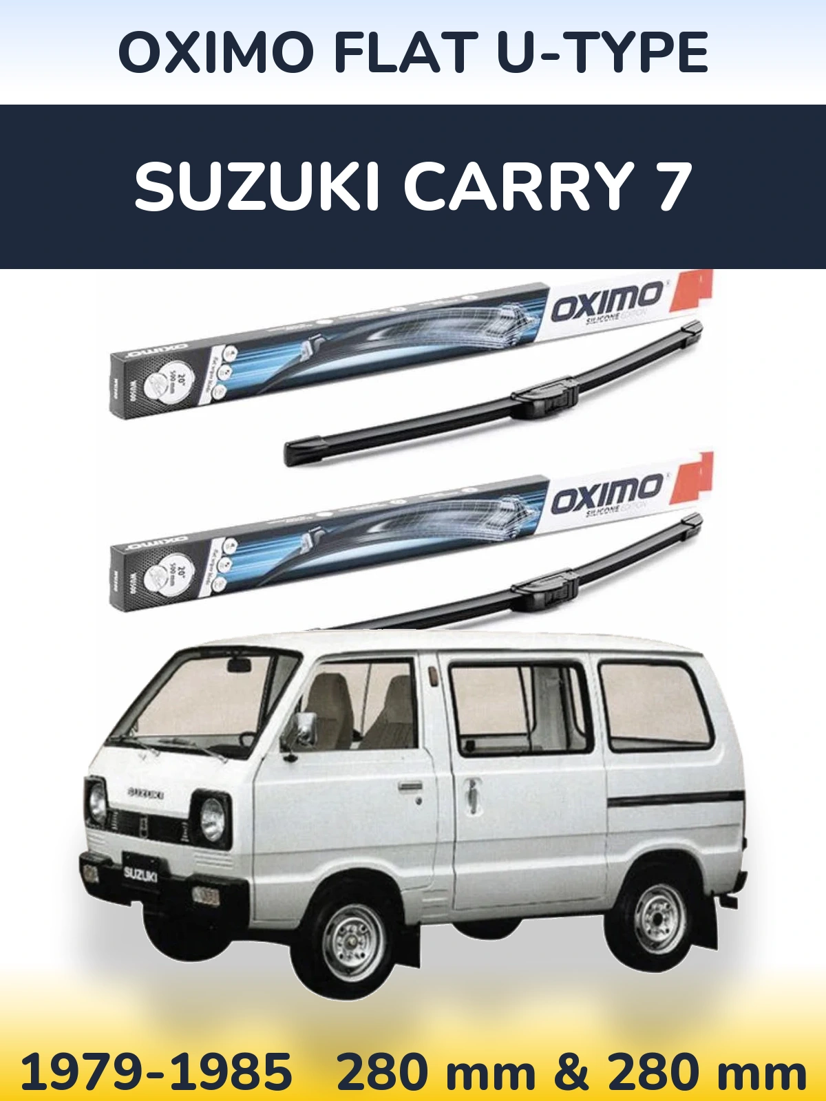 Комплект передних дворников Oximo Flat U-type 300 & 300 мм для Suzuki Carry 7 1979-1985