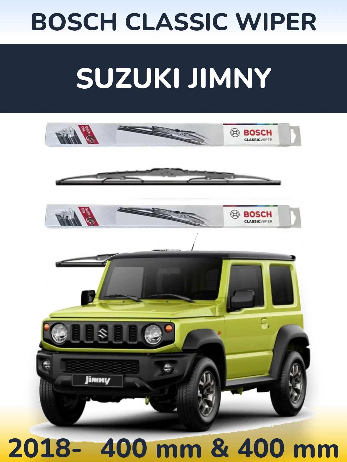 Komplet przednich wycieraczek BOSCH Classic Wiper 400 & 400 mm do Suzuki Jimny 2018-2026
