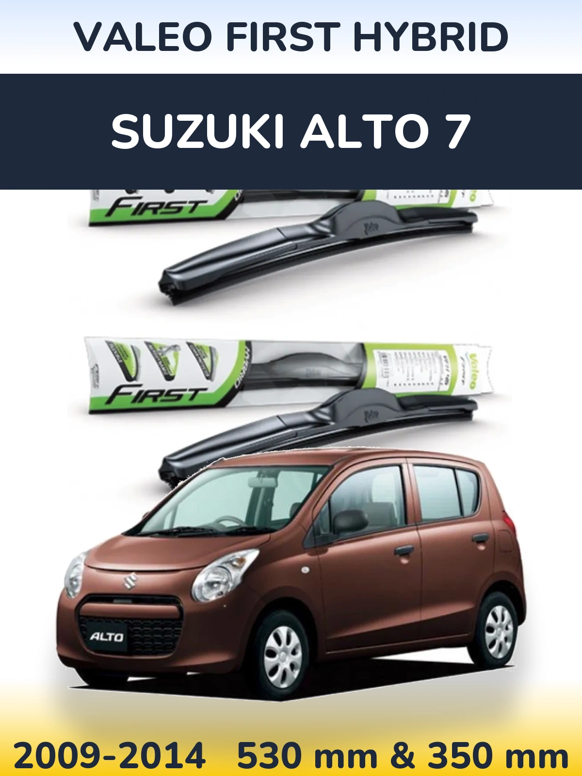 Komplet przednich wycieraczek Valeo First Hybrid 530 & 350 mm do Suzuki Alto 7 2009-2014