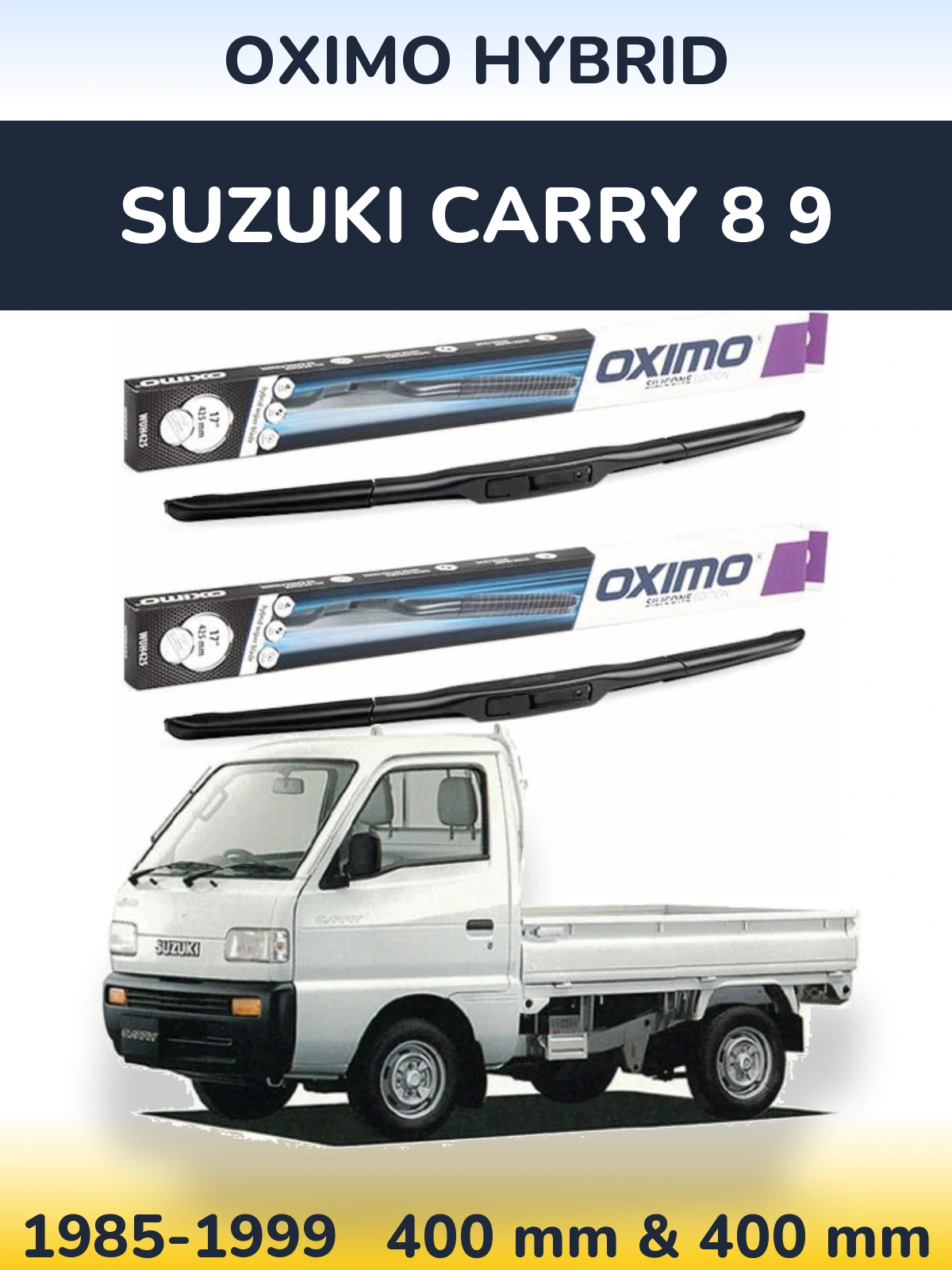 Komplet przednich wycieraczek Oximo Hybrid 400 & 400 mm do Suzuki Carry 8 9 1985-1999