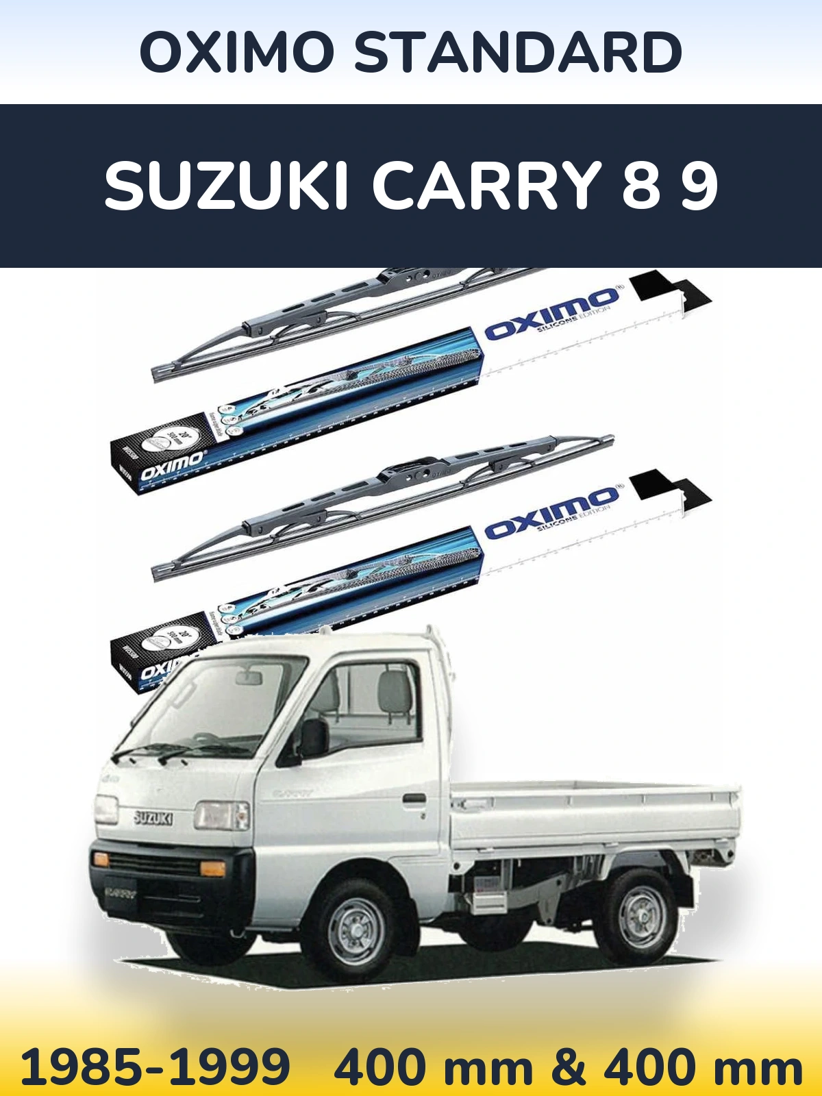 Front wiper blade set Oximo Standard 400 & 400 mm for Suzuki Carry 8 9 1985-1999