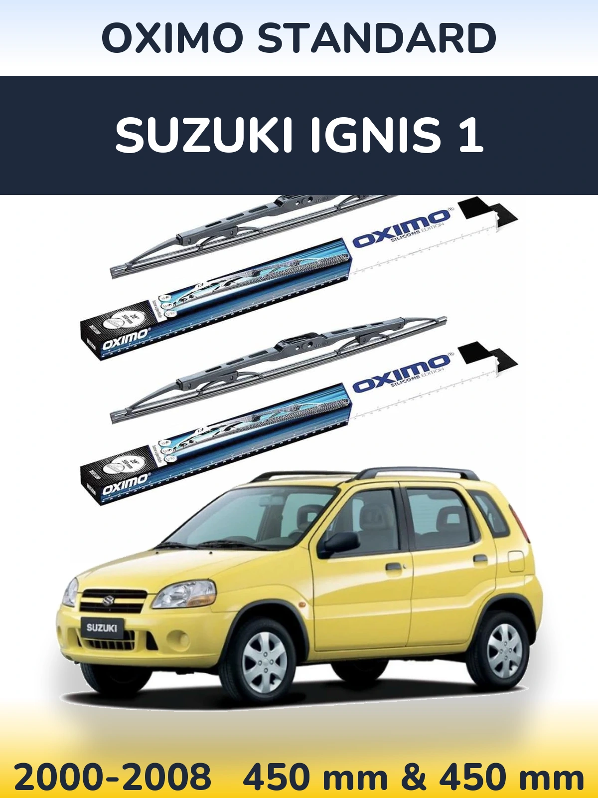 Комплект передних дворников Oximo Standard 450 & 450 мм для Suzuki Ignis 1 2000-2008