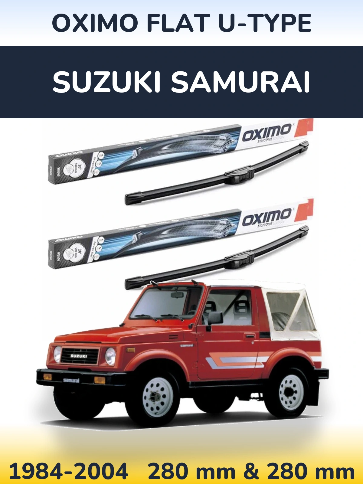 Комплект передніх щіток Oximo Flat U-type 300 & 300 мм для Suzuki Samurai 1984-2004