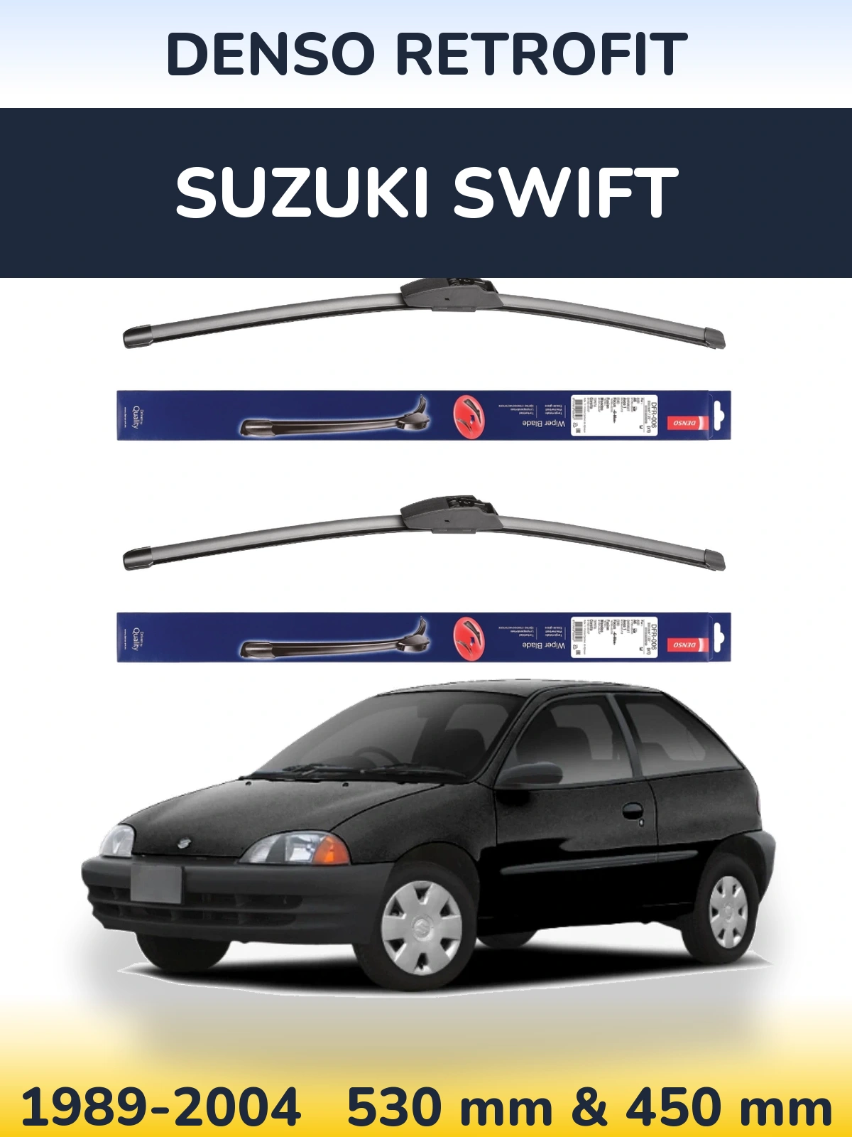 Комплект передних дворников Denso Retrofit 530 & 450 мм для Suzuki Swift 1989-2004
