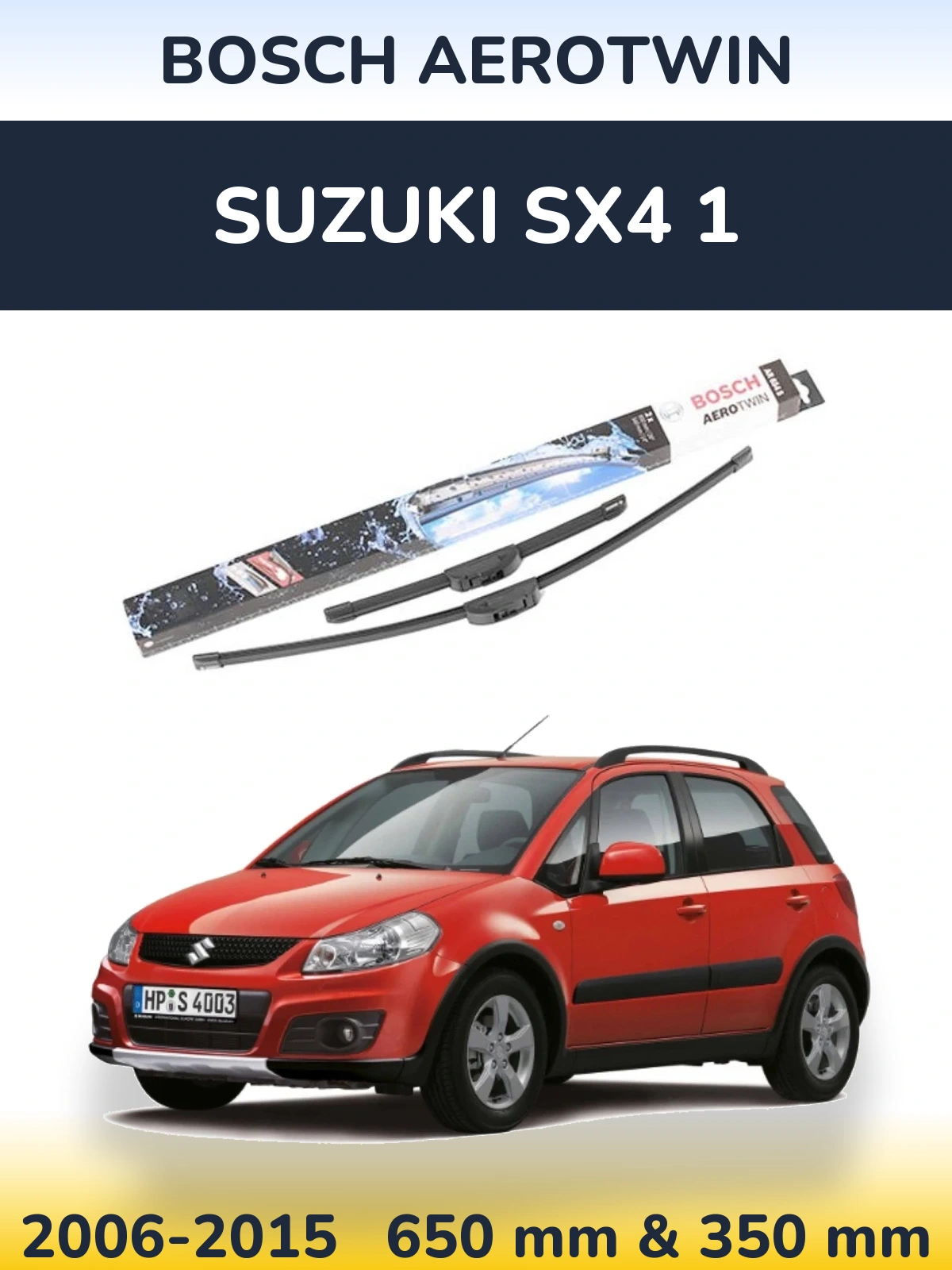 Komplet przednich wycieraczek BOSCH AeroTwin 650 & 350 mm do Suzuki SX4 1 2006-2015