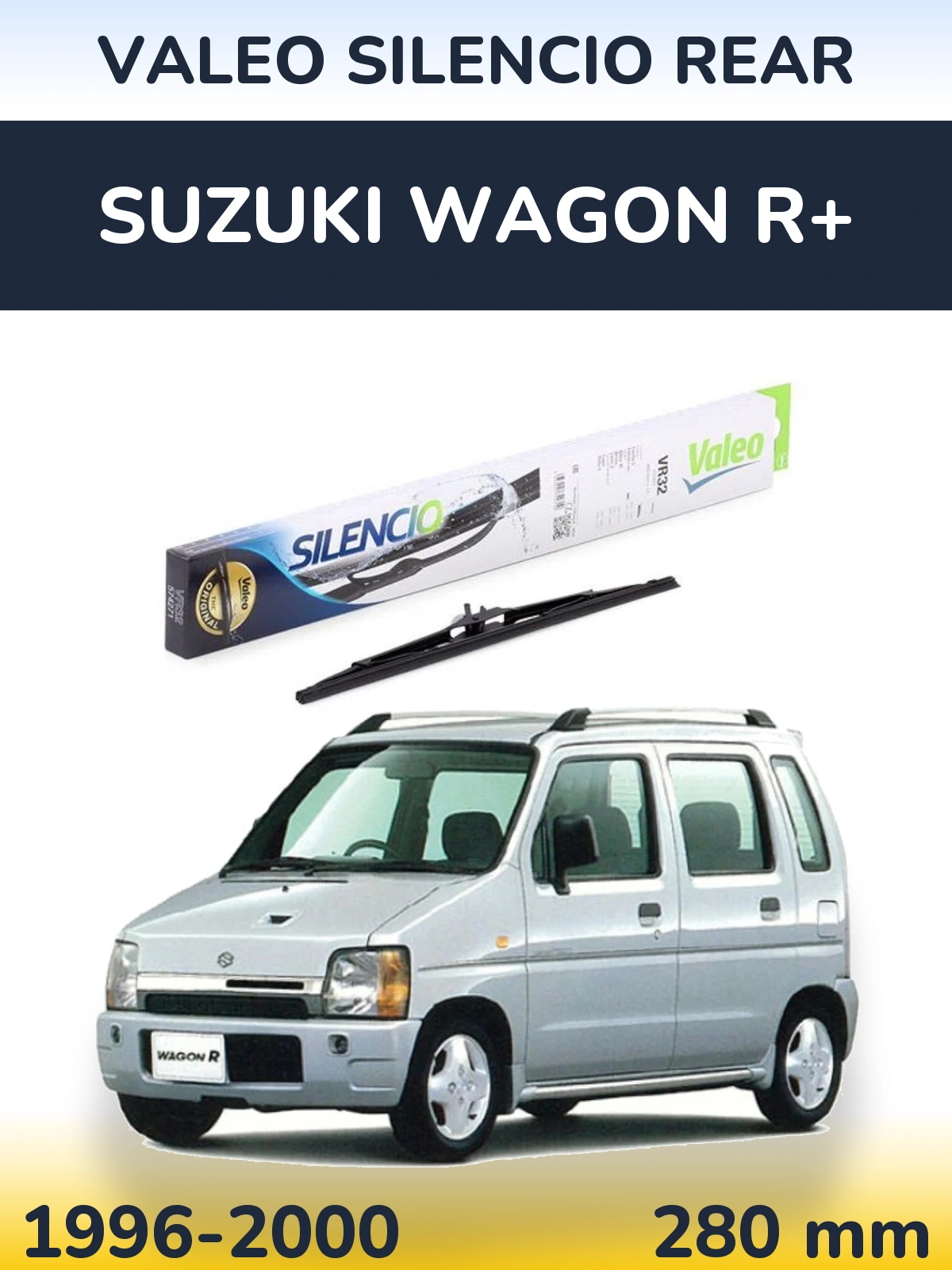 Rear wiper blade Valeo Silencio Rear 280 mm for Suzuki Wagon R+ 1996-2000