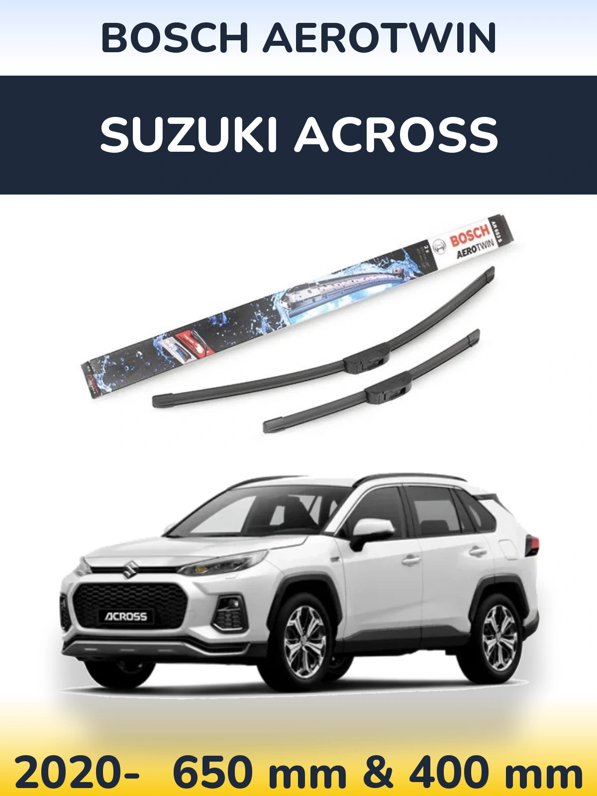 Комплект передних дворников BOSCH AeroTwin 650 & 400 мм для Suzuki Across 2020-2026