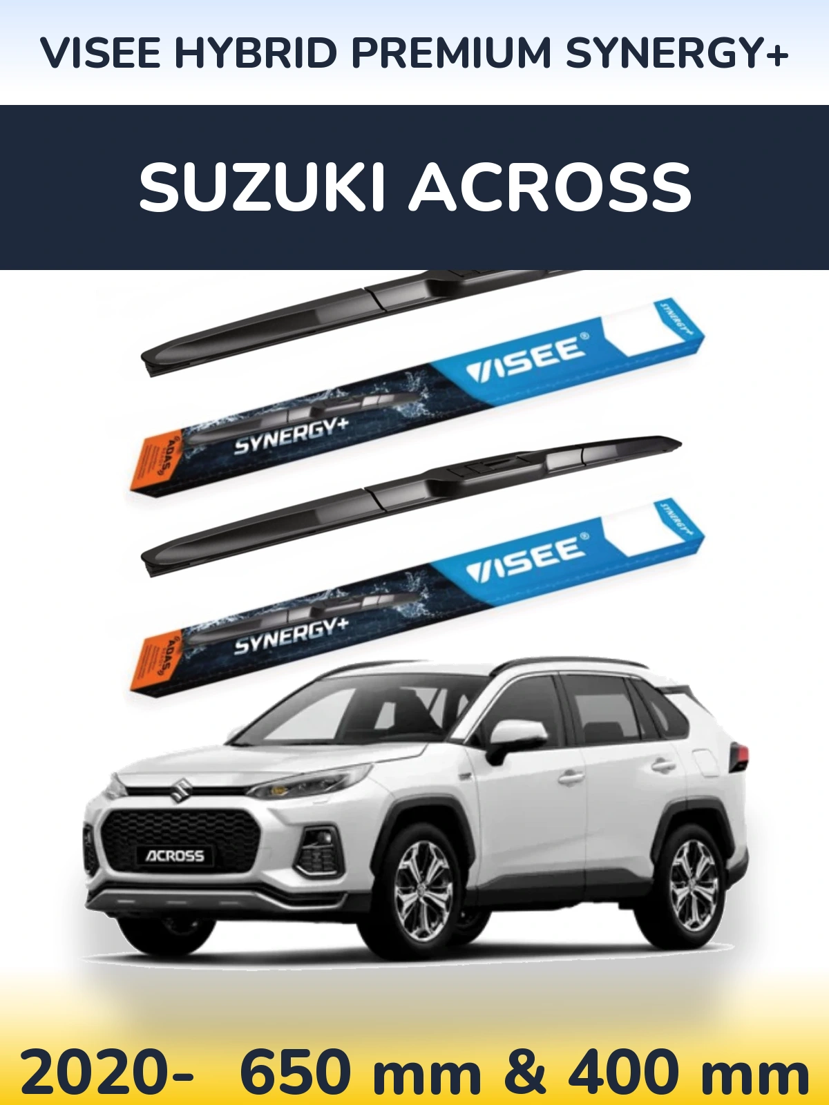Комплект передних дворников VISEE HYBRID PREMIUM SYNERGY+ 650 & 400 мм для Suzuki Across 2020-2026