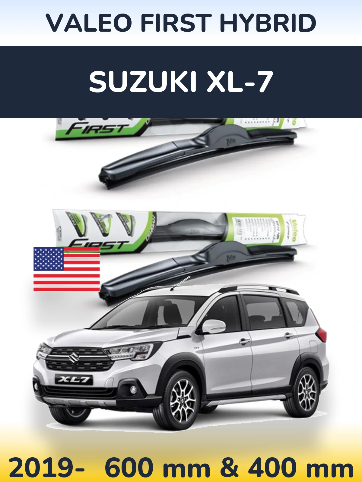 Комплект передних дворников Valeo First Hybrid 600 & 400 мм для Suzuki XL-7 2019-2026