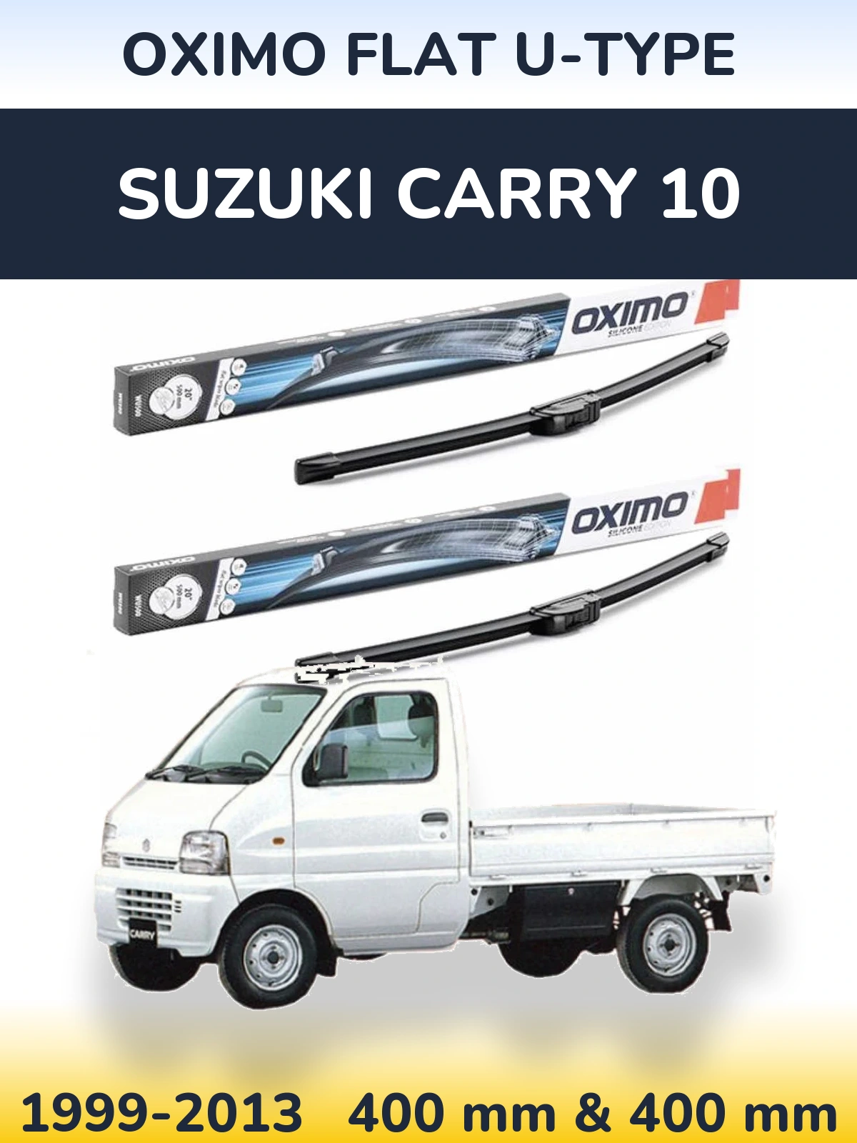 Komplet przednich wycieraczek Oximo Flat U-type 400 & 400 mm do Suzuki Carry 10 1999-2013