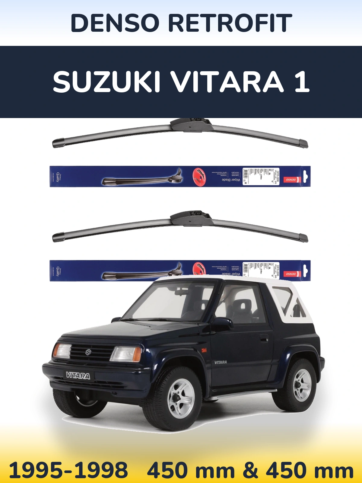 Komplet przednich wycieraczek Denso Retrofit 450 & 450 mm do Suzuki Vitara 1 1995-1998