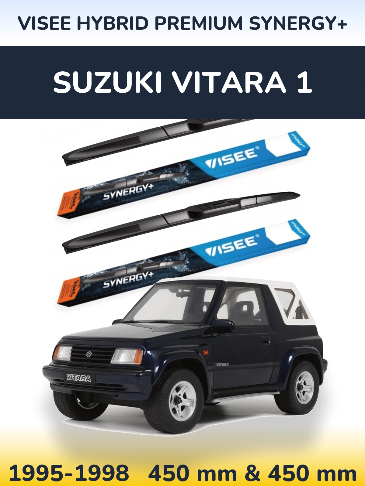 Komplet przednich wycieraczek VISEE HYBRID PREMIUM SYNERGY+ 450 & 450 mm do Suzuki Vitara 1 1995-1998